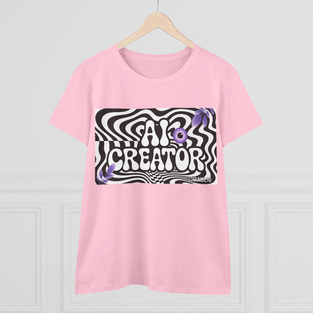 AI Creator  "Optic Loop" Women's Midweight Cotton Tee