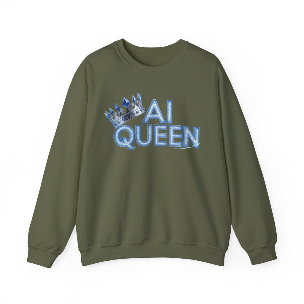 AI Queen "Frost Crown Frequency" Unisex Heavy Blend™ Crewneck Sweatshirt