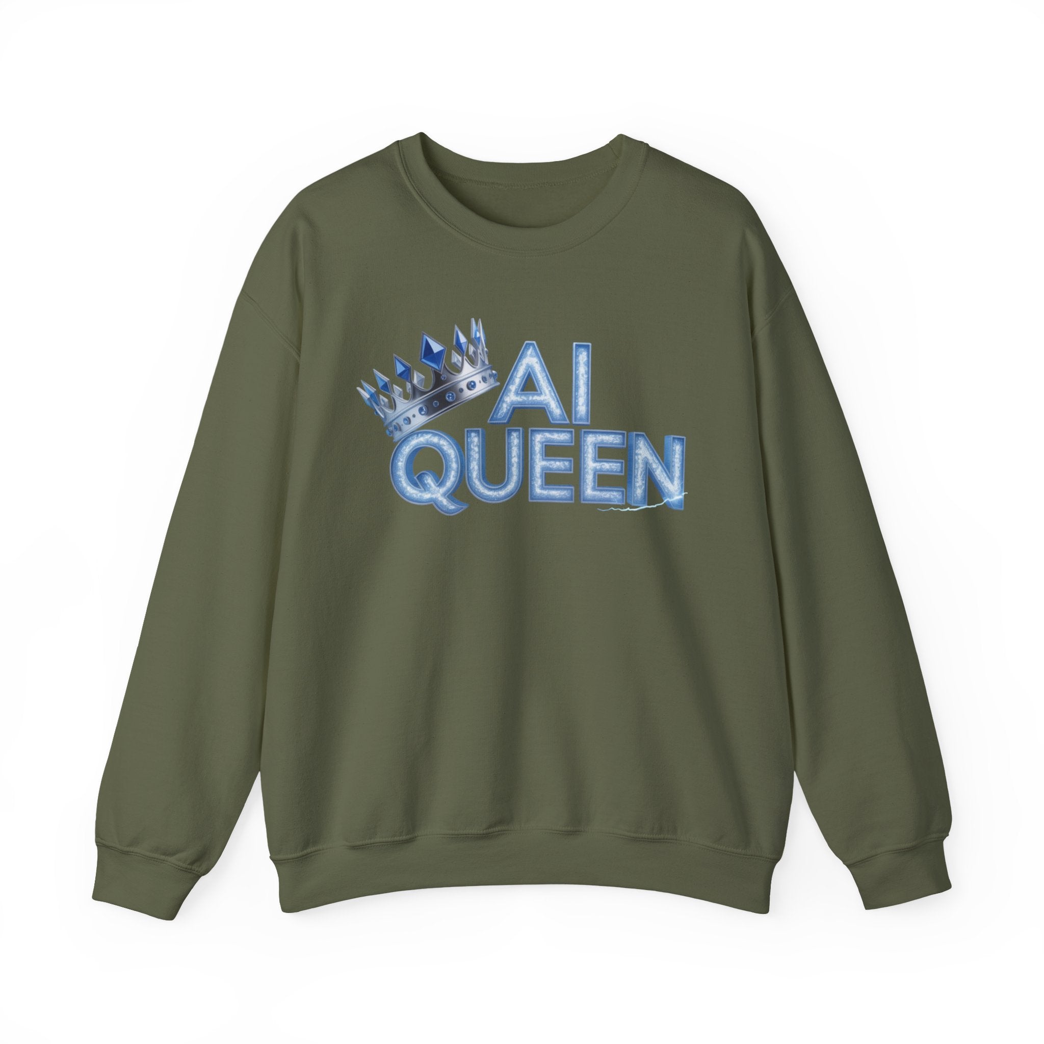 AI Queen "Frost Crown Frequency" Unisex Heavy Blend™ Crewneck Sweatshirt