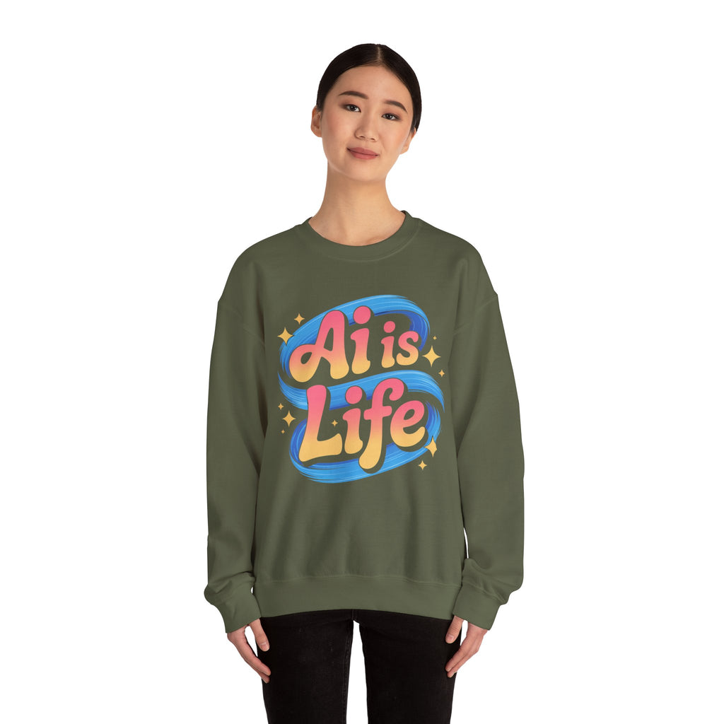 AI is Life "COSMIC SWIRL" Unisex Heavy Blend™ Crewneck Sweatshirt