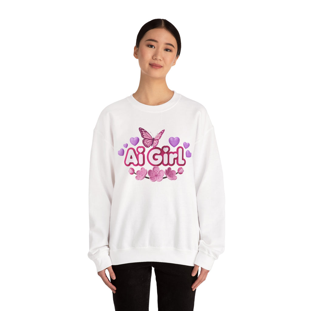 Ai Girl  "Cyber Cutie" Unisex Heavy Blend™ Crewneck Sweatshirt