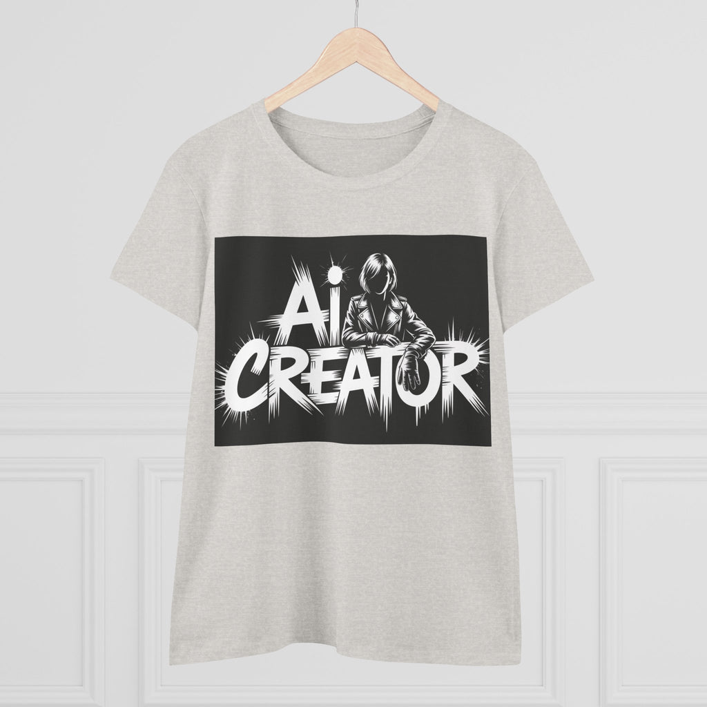 AI Creator  "Digital Rebel" Women's Midweight Cotton Tee