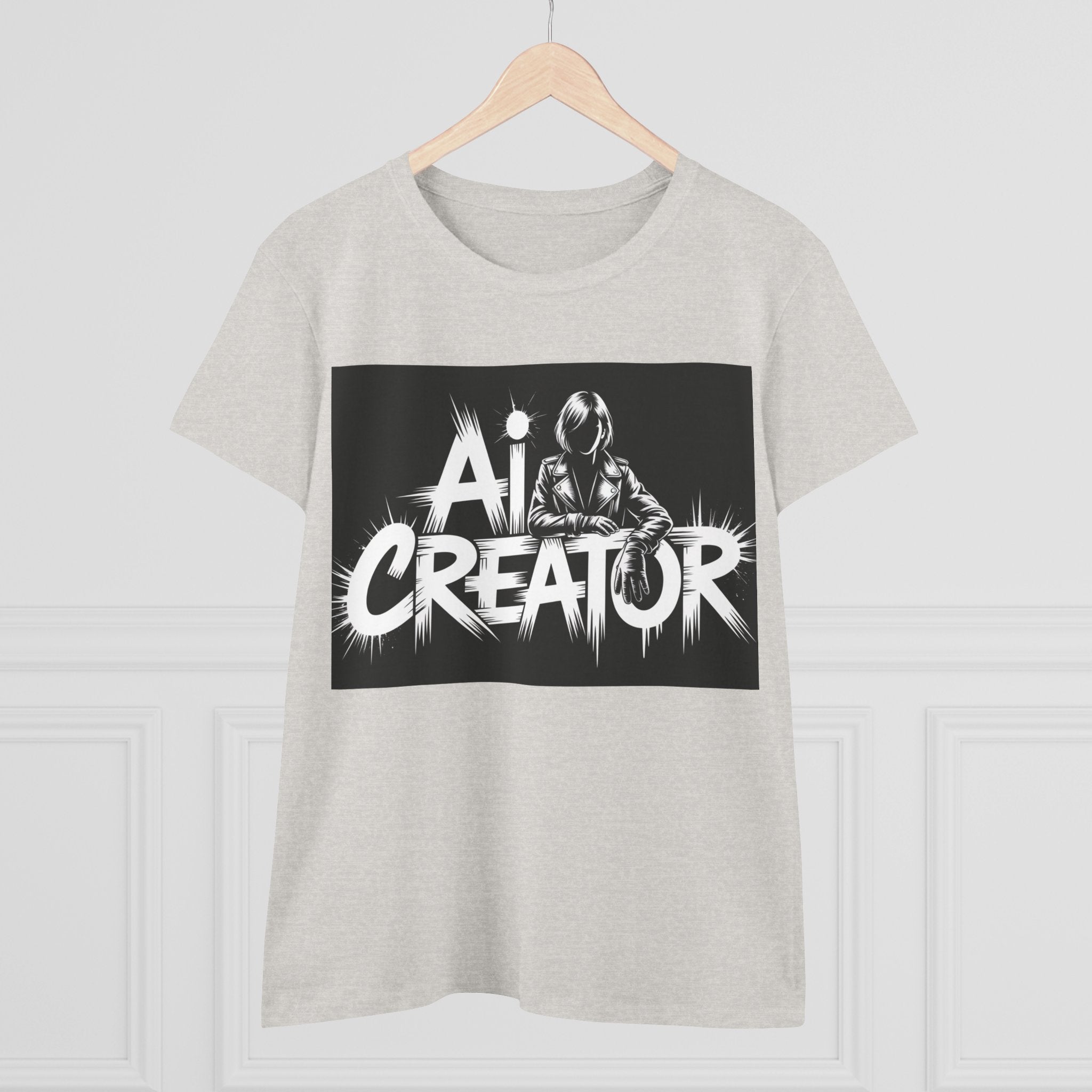 AI Creator  "Digital Rebel" Women's Midweight Cotton Tee