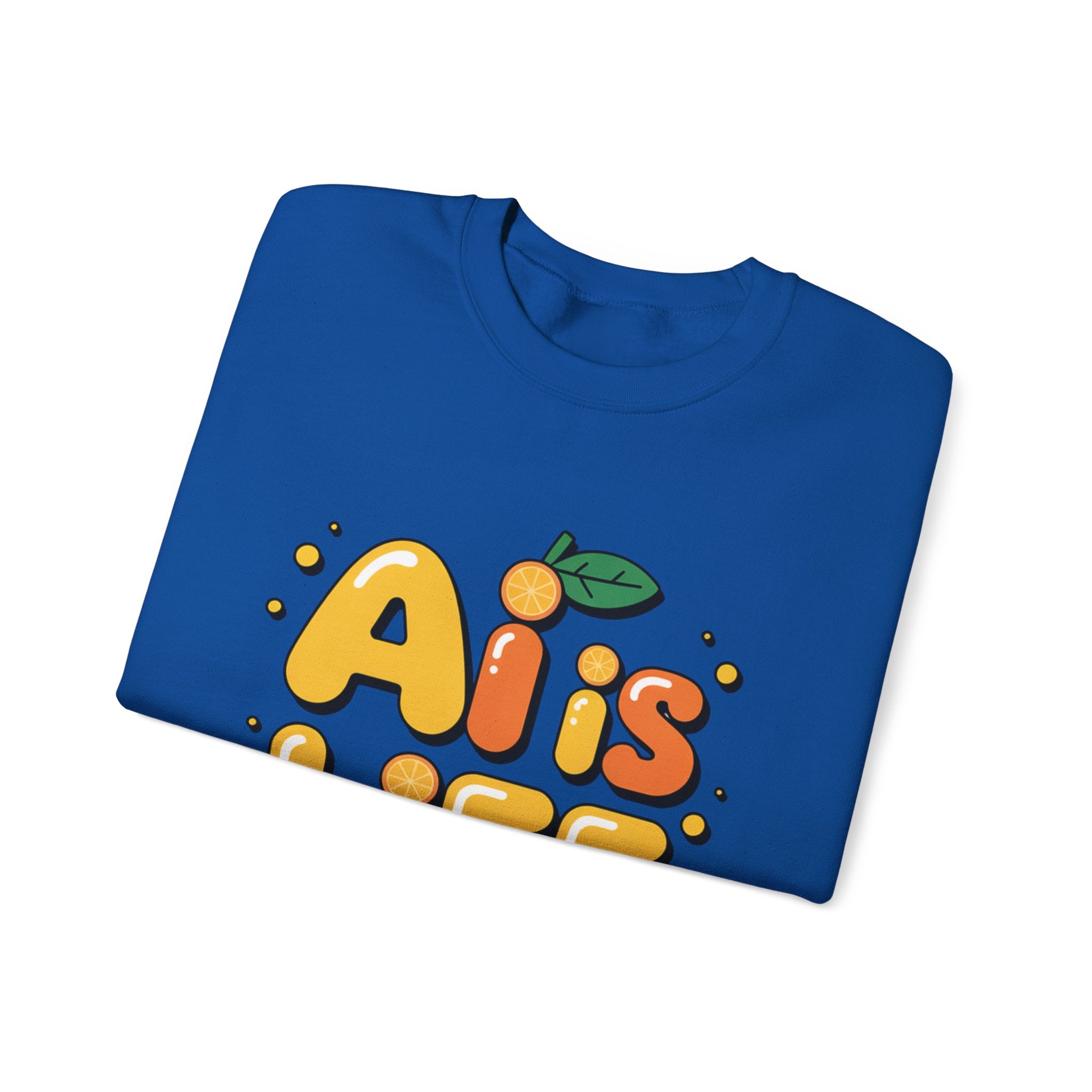 AI is LIFE  "Orange Overclock" Unisex Heavy Blend™ Crewneck Sweatshirt