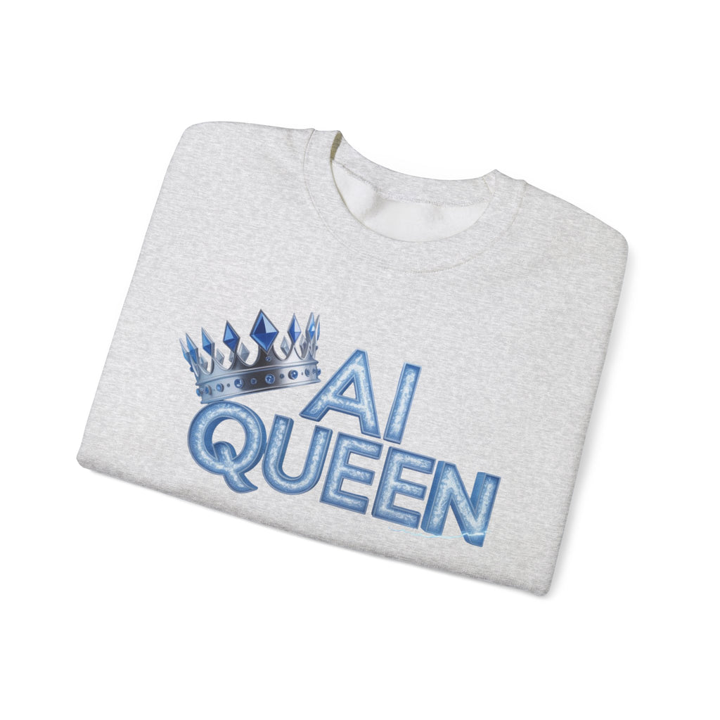 AI Queen "Frost Crown Frequency" Unisex Heavy Blend™ Crewneck Sweatshirt