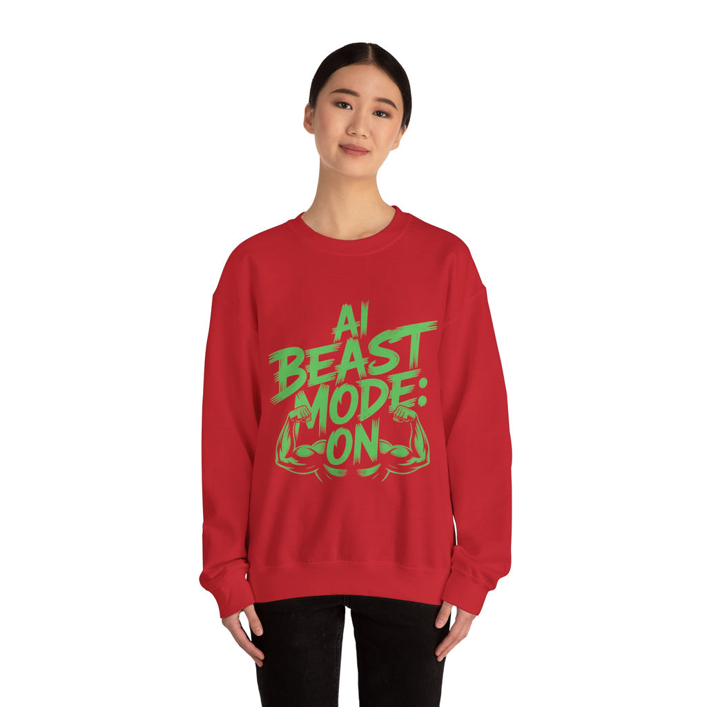 AI BEAST MODE: ON “DIGITAL HULK ENERGY” Unisex Heavy Blend™ Crewneck Sweatshirt