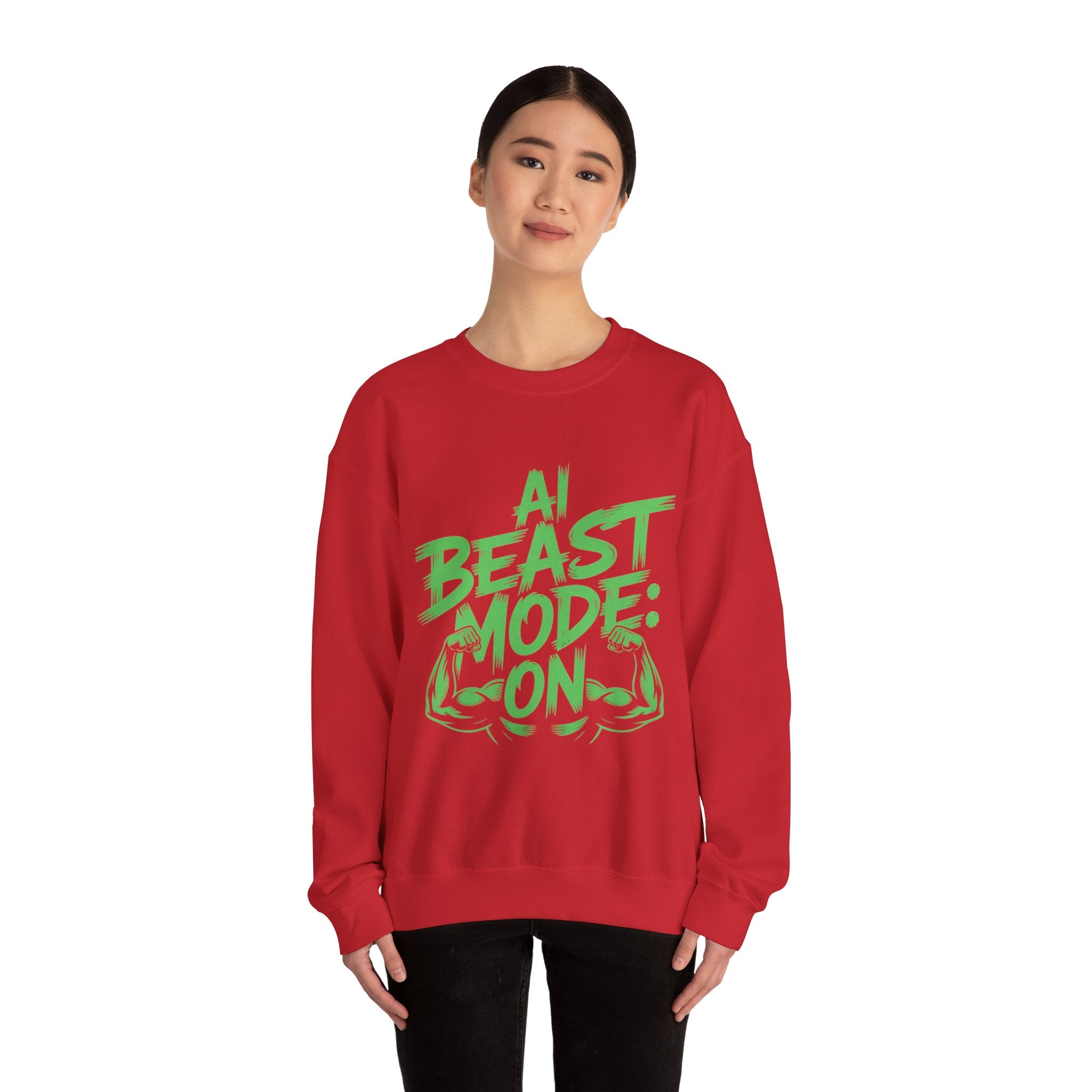 AI BEAST MODE: ON “DIGITAL HULK ENERGY” Unisex Heavy Blend™ Crewneck Sweatshirt