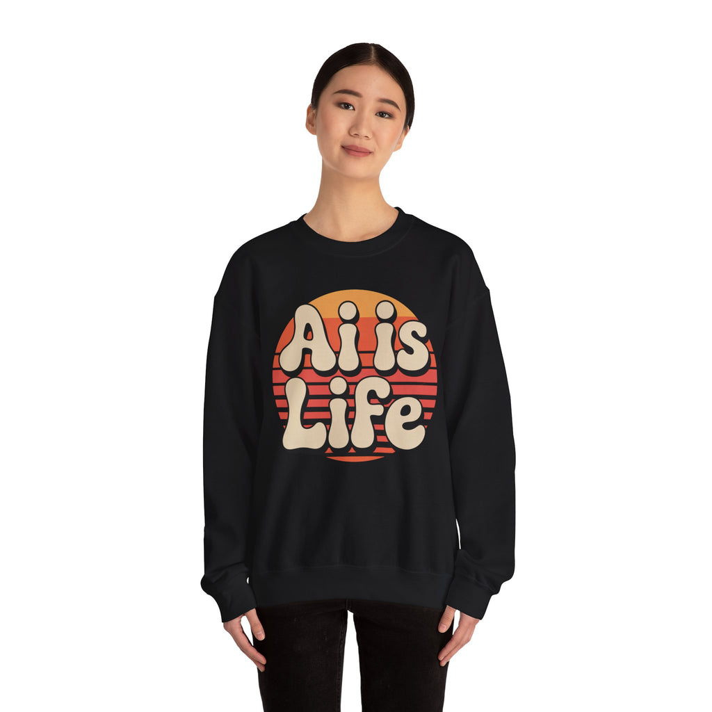 AI is Life "SUNSET CIRCUITRY" Unisex Heavy Blend™ Crewneck Sweatshirt