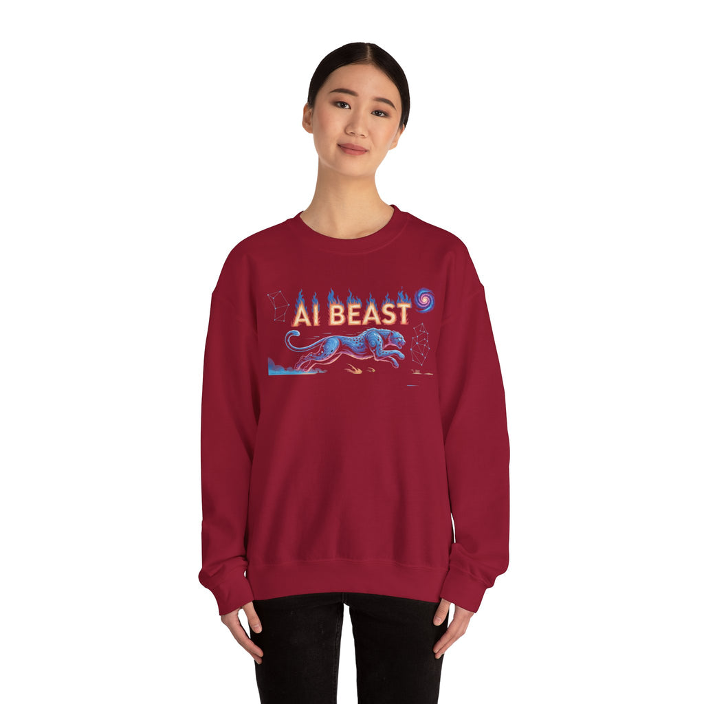 AI BEAST “Digital Predator” Unisex Heavy Blend™ Crewneck Sweatshirt