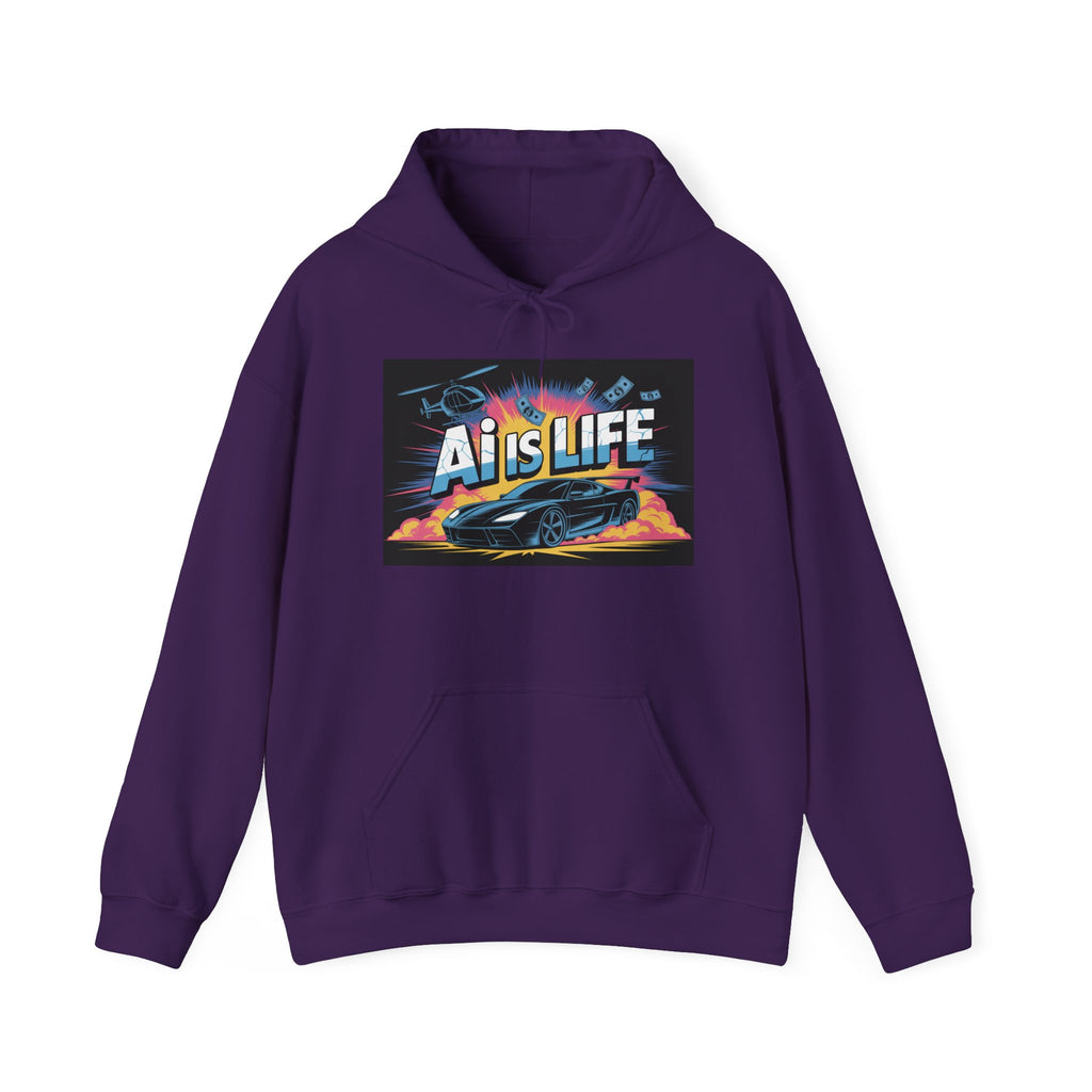 AI is LIFE " Action Mode "  Unisex Heavy Blend™ Hooded Sweatshirt