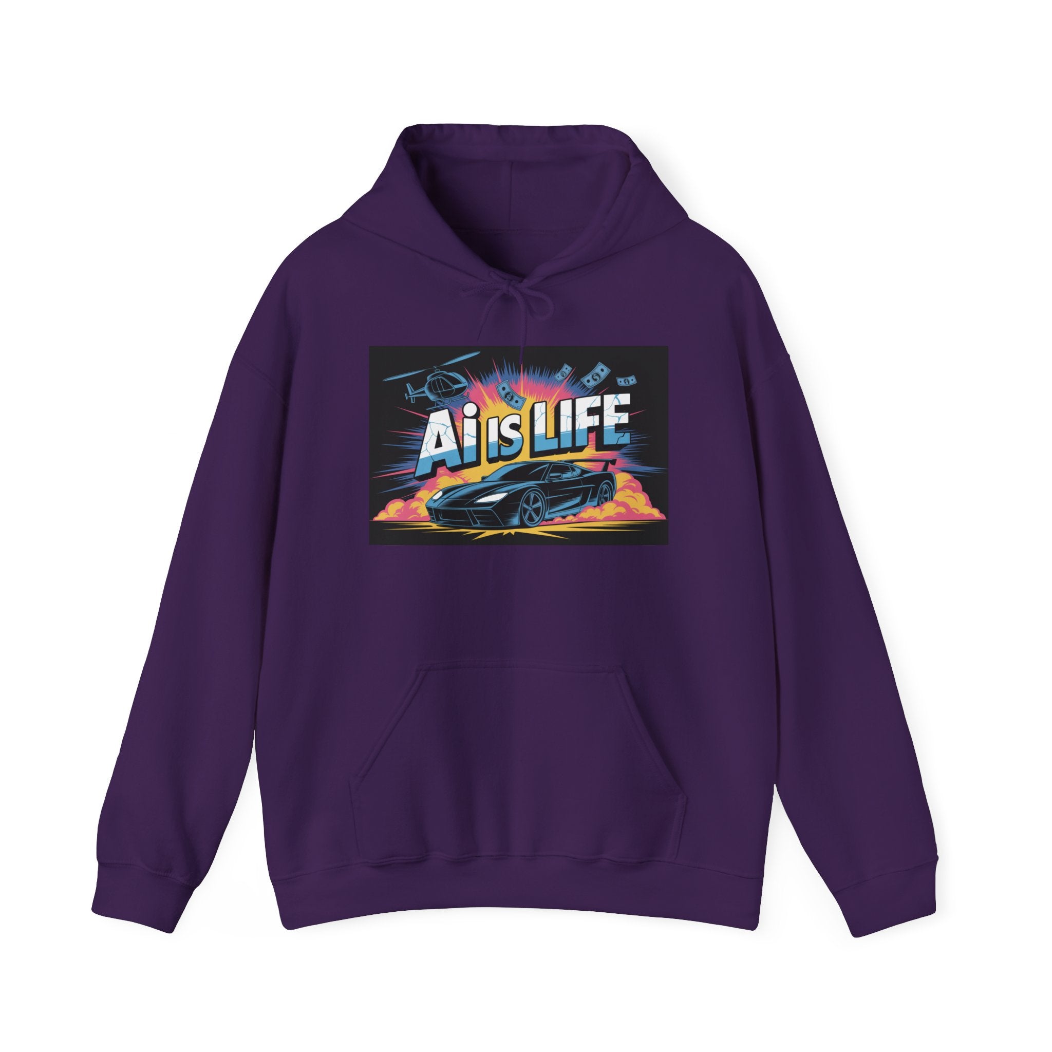 AI is LIFE " Action Mode "  Unisex Heavy Blend™ Hooded Sweatshirt