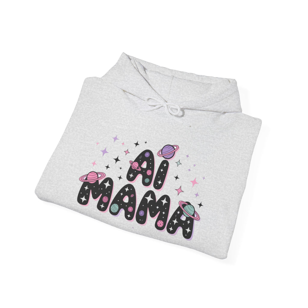 AI Mama Hoodie — Cute Space-Themed “Digital Daydreamer” Graphic Pullover