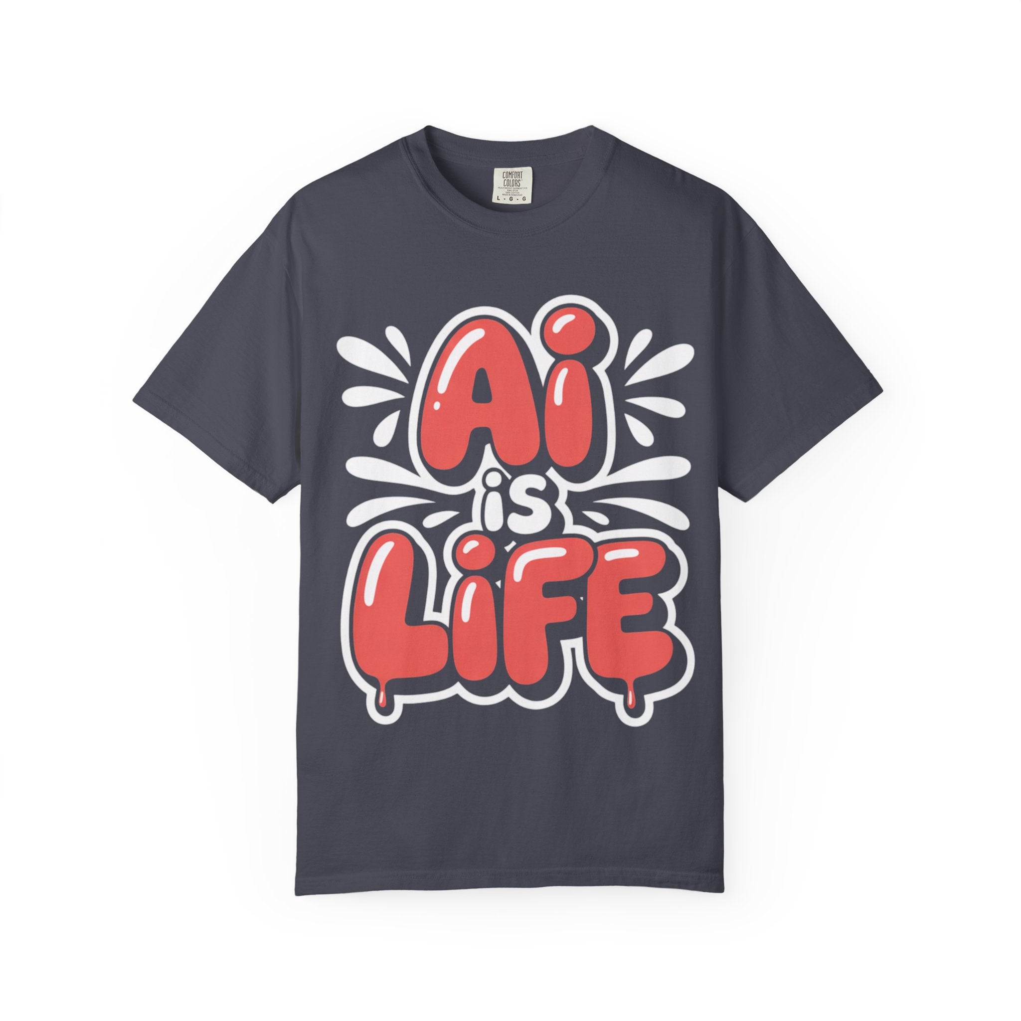 AI IS LIFE  " Neural Pop " Unisex Garment-Dyed T-shirt