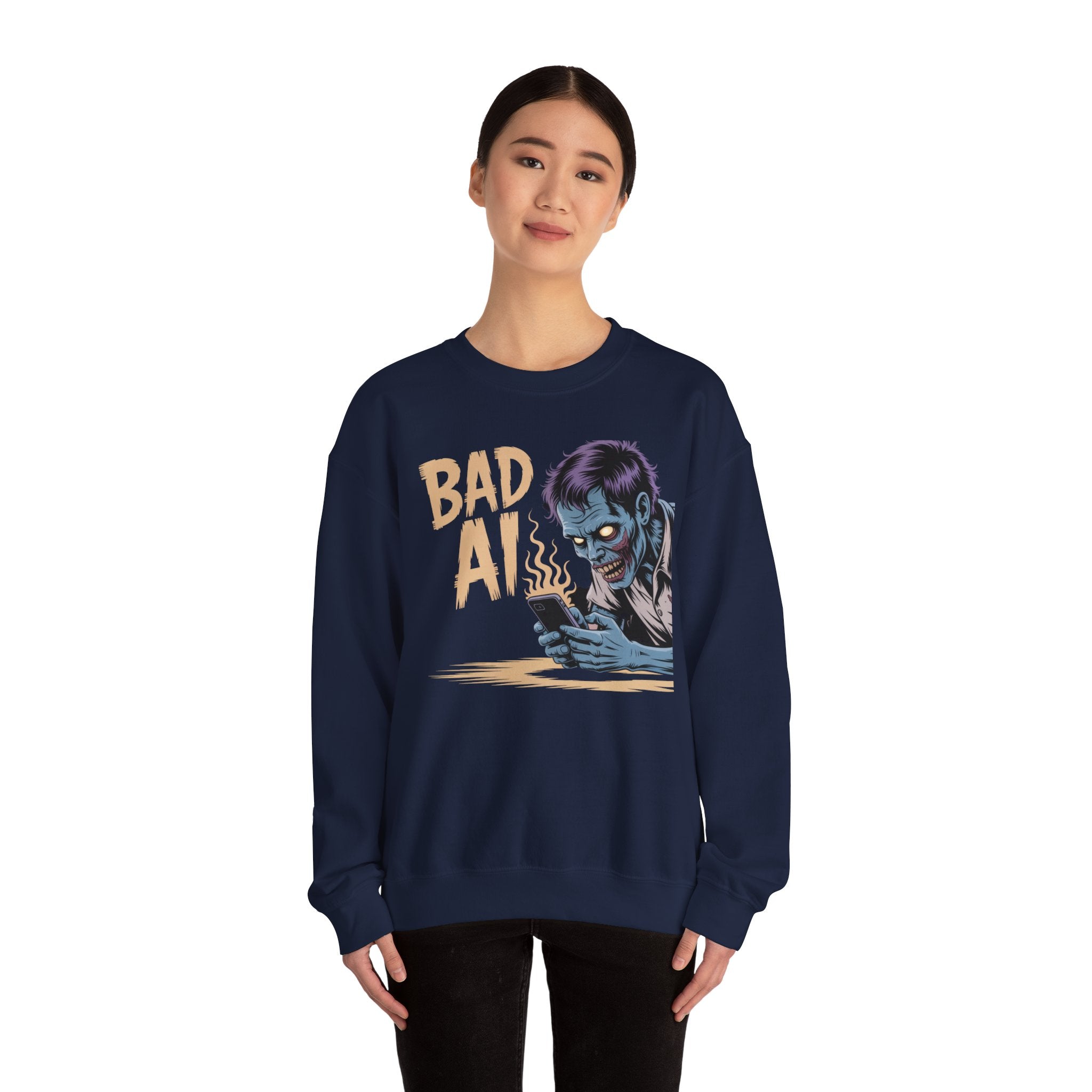 Bad AI "ZOMBIE SCROLL" Unisex Heavy Blend™ Hooded Sweatshirt