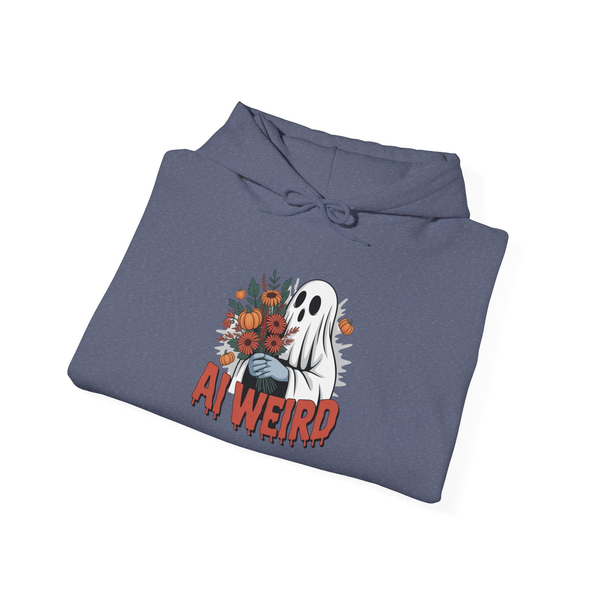 AI WEIRD  "Glitch Garden Ghost" Unisex Heavy Blend™ Hooded Sweatshirt