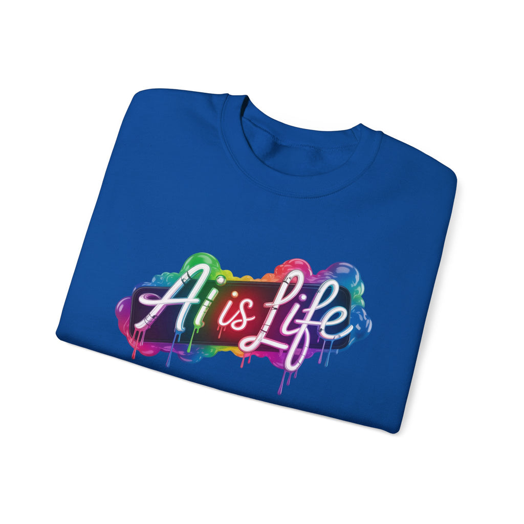 AI is LIFE  “PipeDream Intelligence”  Heavy Blend™ Crewneck Sweatshirt