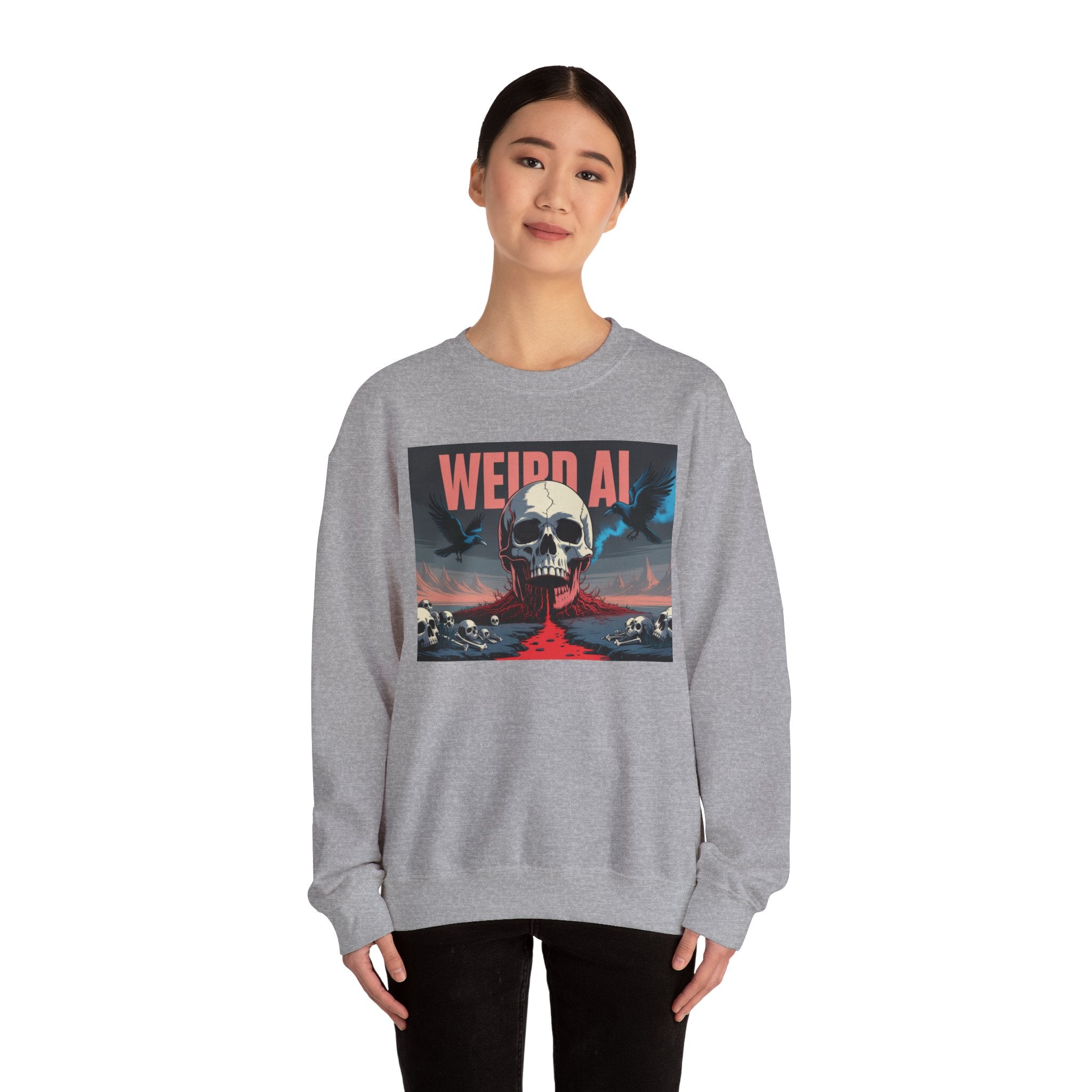 Weird AI  "Skeleton Volcano Edition” Unisex Heavy Blend™ Crewneck Sweatshirt