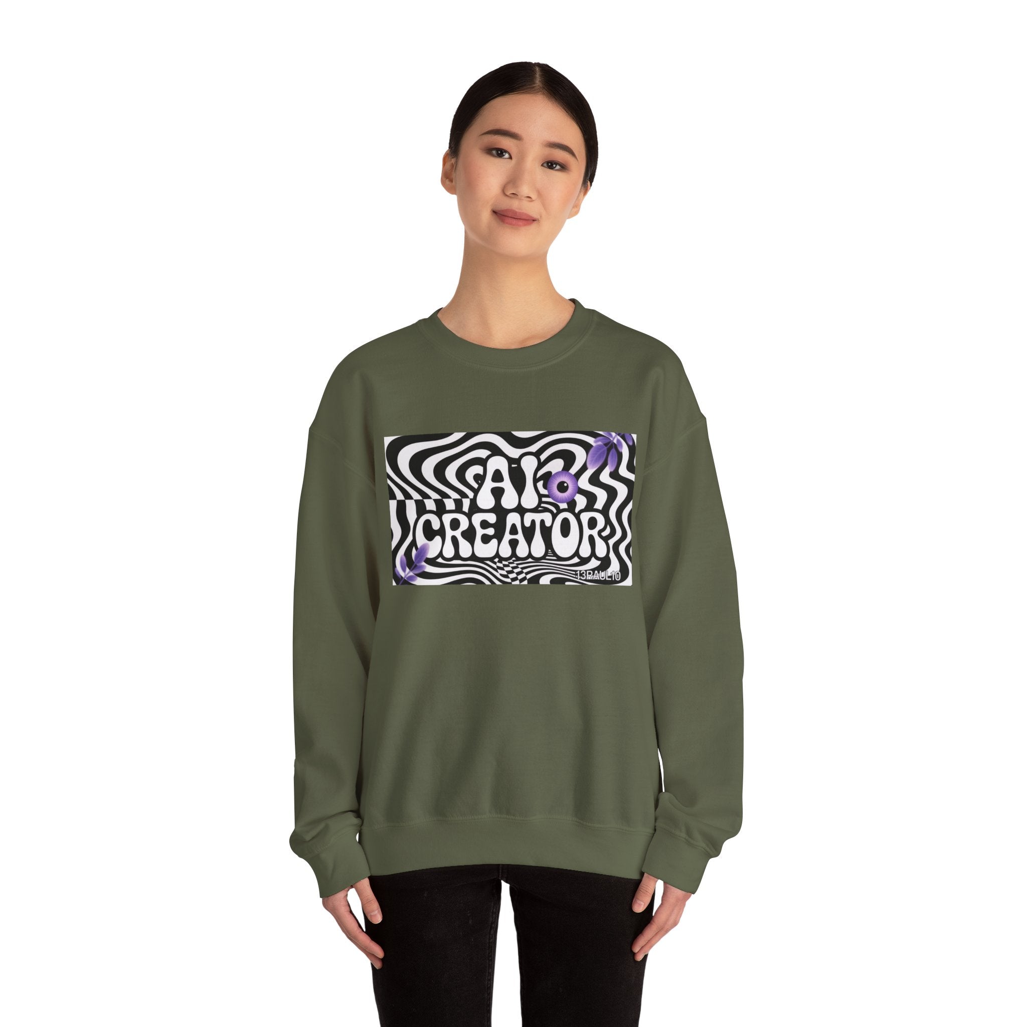 AI Creator  "Optic Loop" Unisex Heavy Blend™ Crewneck Sweatshirt
