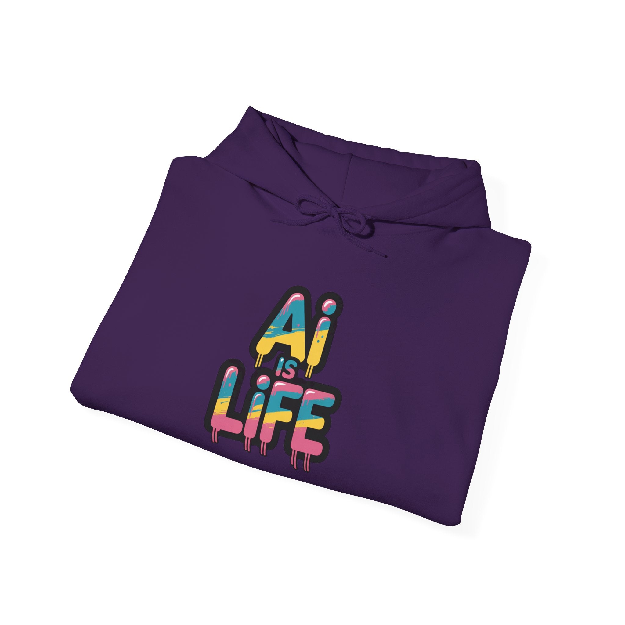 AI IS LIFE " Neon Circuit "  Unisex Heavy Blend™ Hooded Sweatshirt