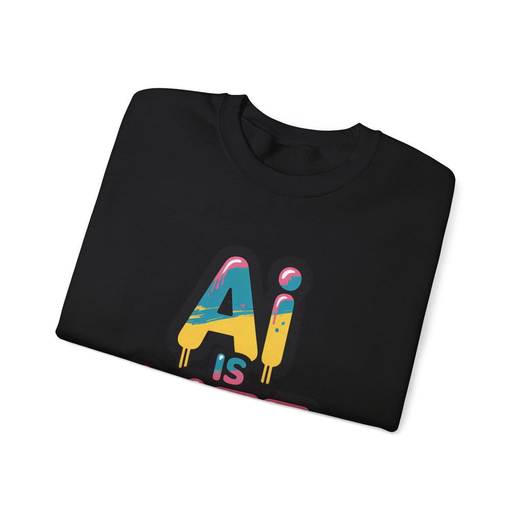 AI IS LIFE " Neon Circuit " Unisex Heavy Blend™ Crewneck Sweatshirt
