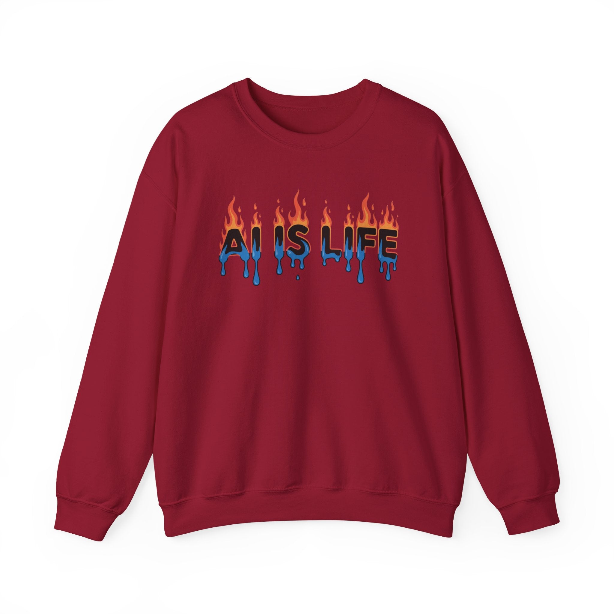 AI IS LIFE – “AI MELTDOWN” Unisex Heavy Blend™ Crewneck Sweatshirt