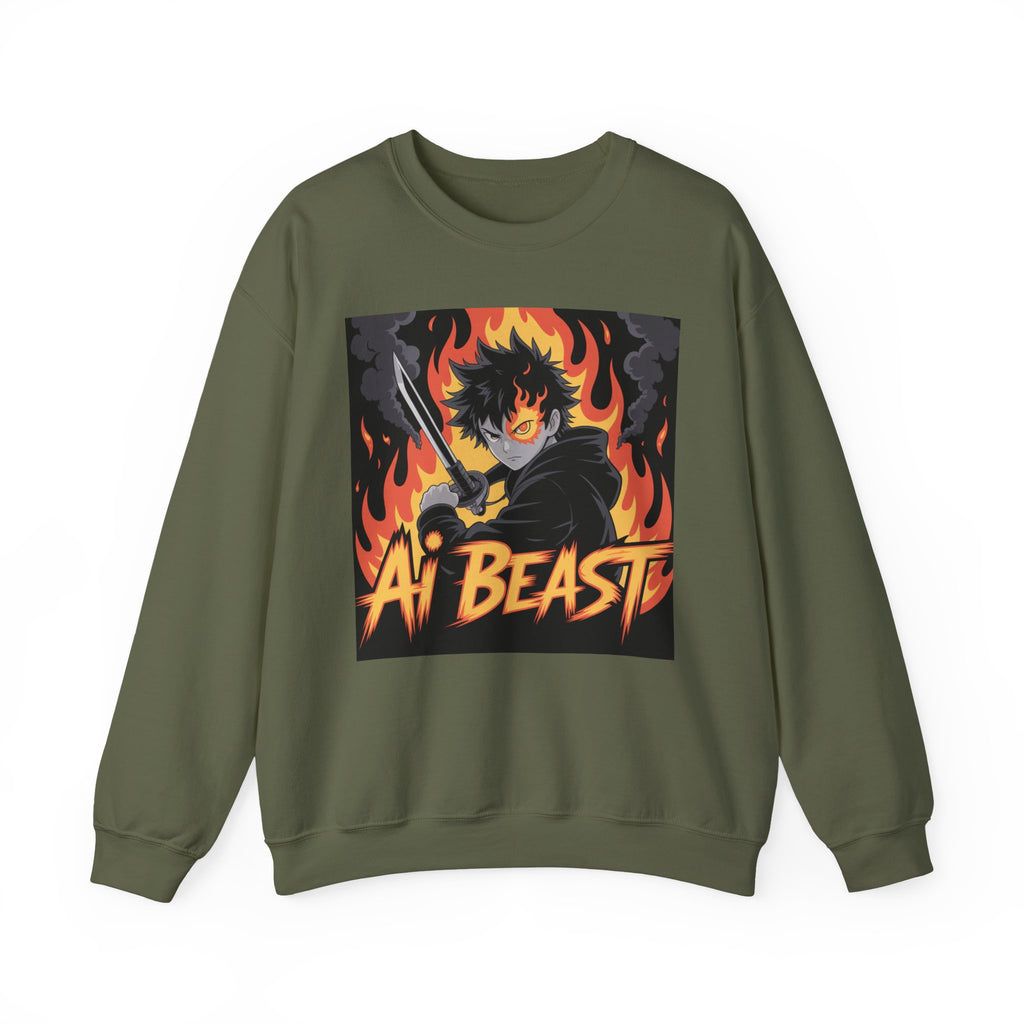 AI BEAST  "Warrior.exe"  Unisex Heavy Blend™ Crewneck Sweatshirt