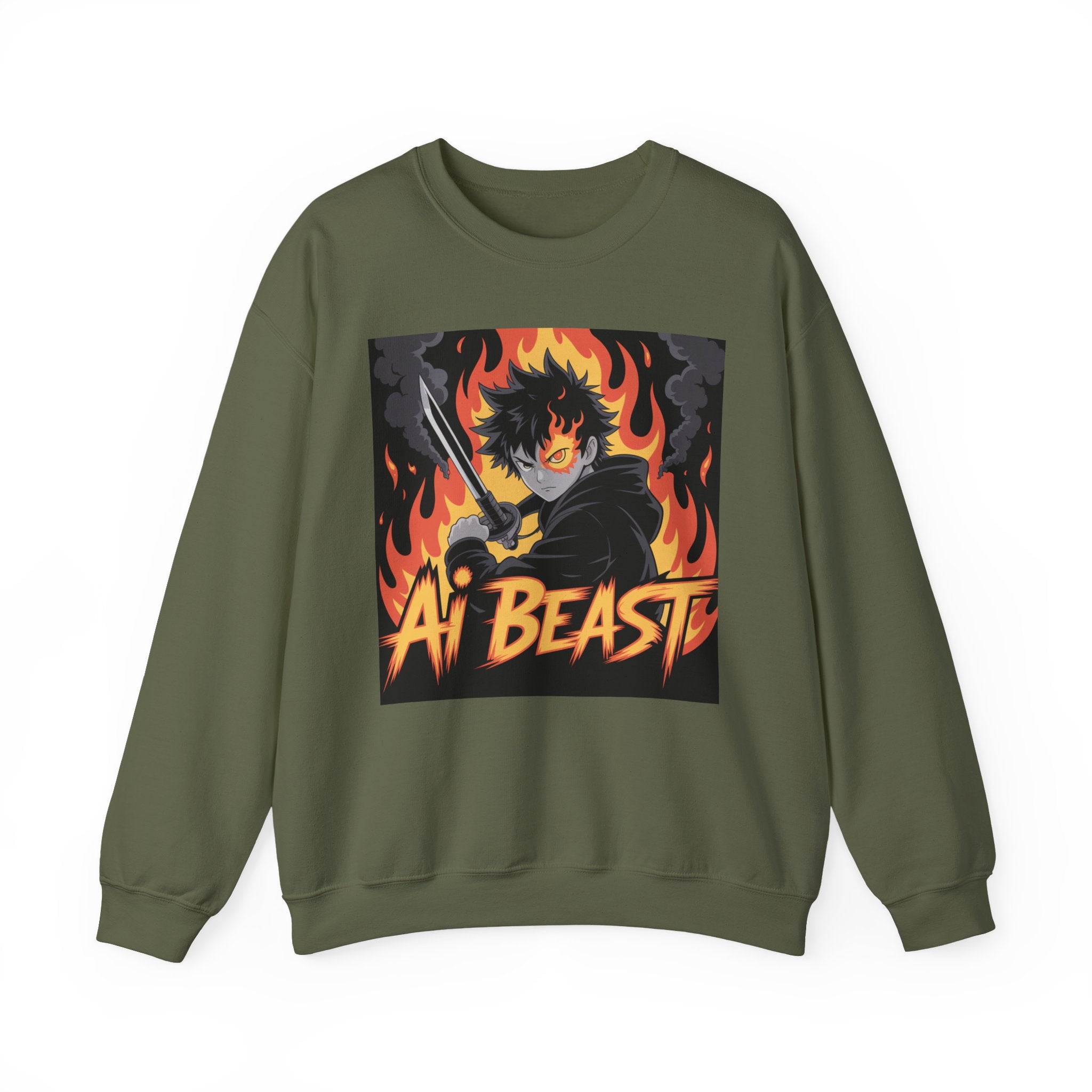AI BEAST  "Warrior.exe"  Unisex Heavy Blend™ Crewneck Sweatshirt