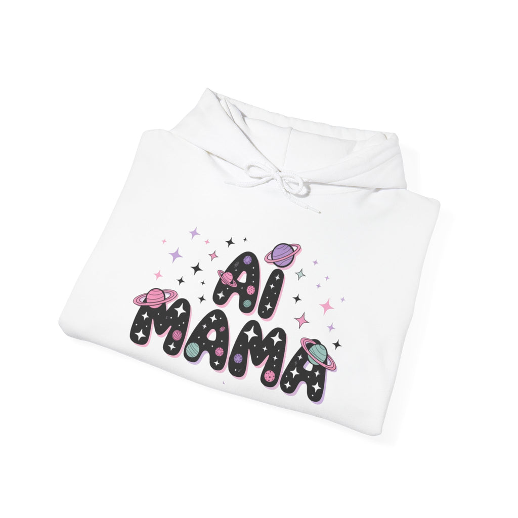 AI Mama Hoodie — Cute Space-Themed “Digital Daydreamer” Graphic Pullover