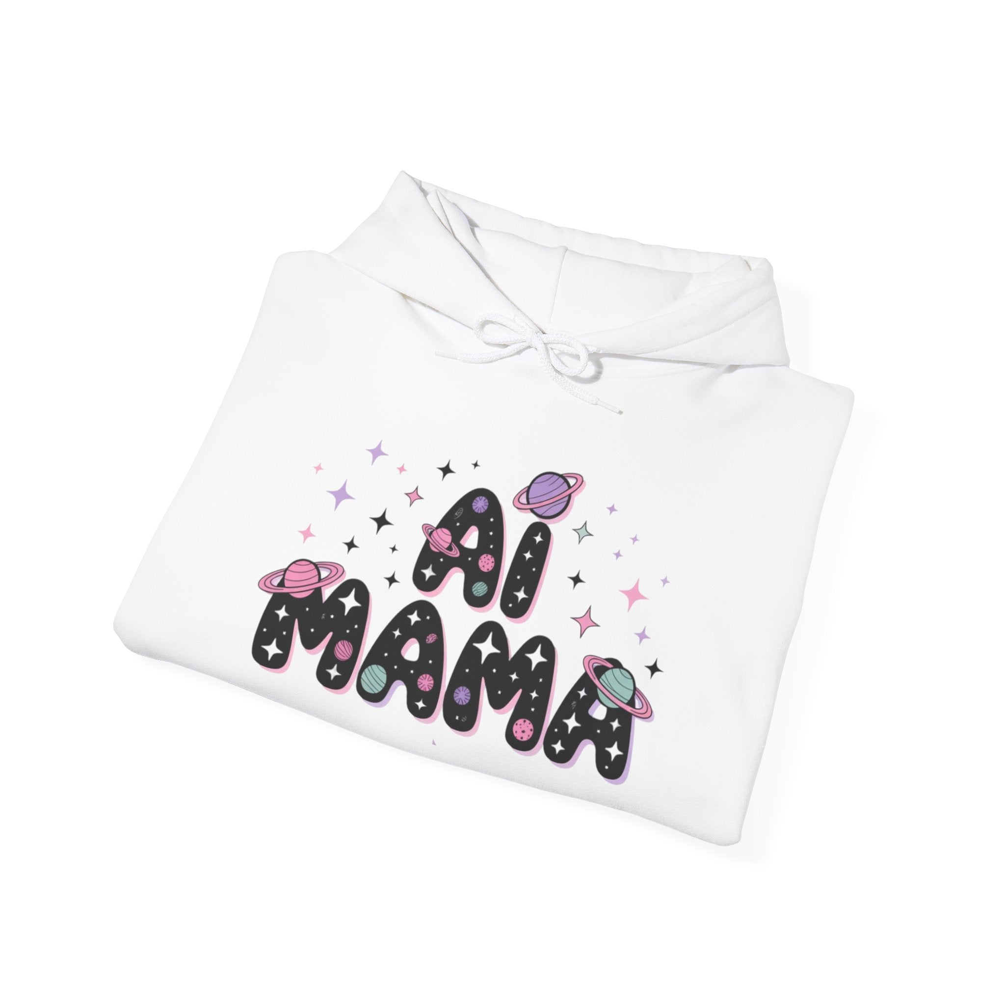 AI Mama Hoodie — Cute Space-Themed “Digital Daydreamer” Graphic Pullover