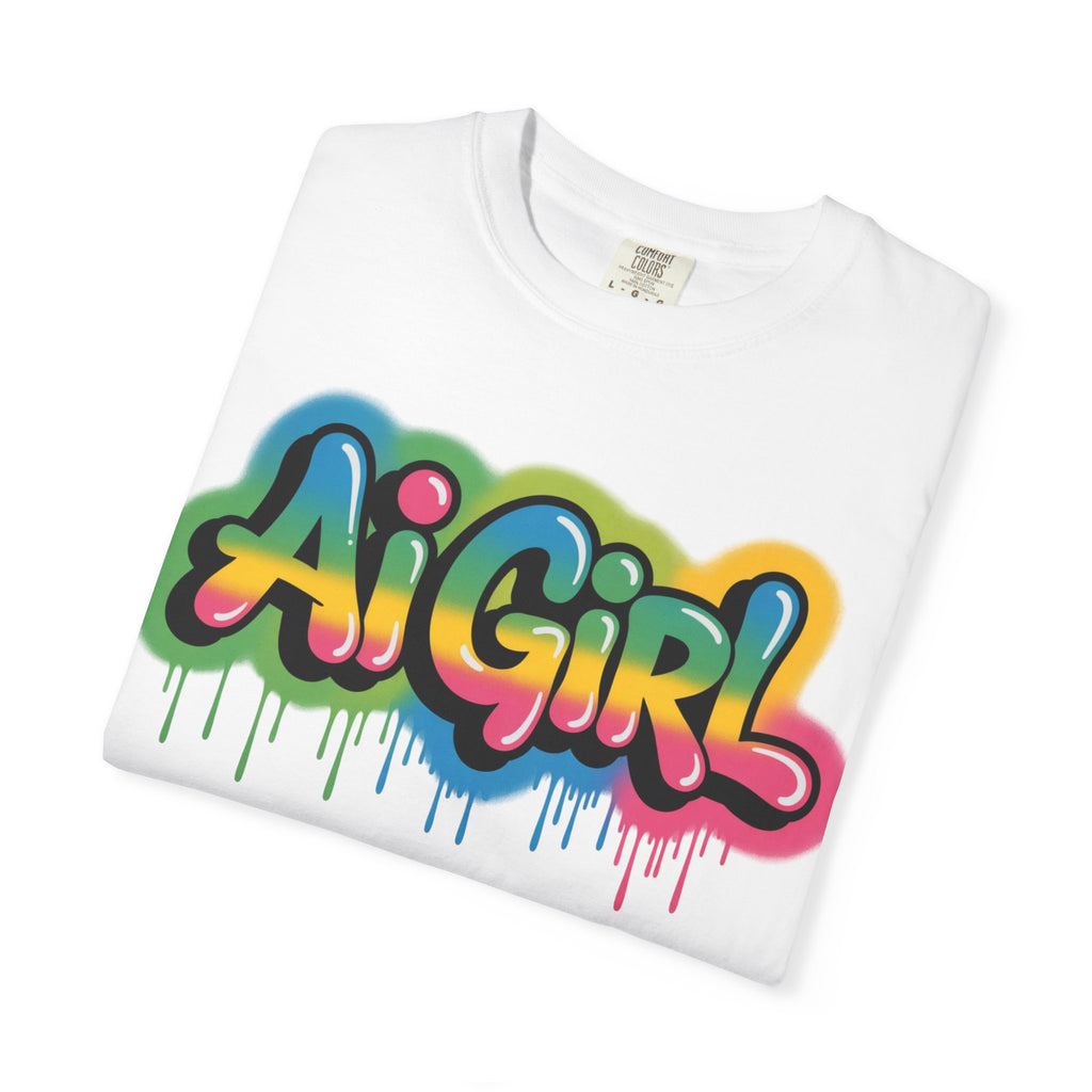 Ai Girl  "Graffiti Glow " Unisex Heavy Blend Garment-Dyed T-shirt