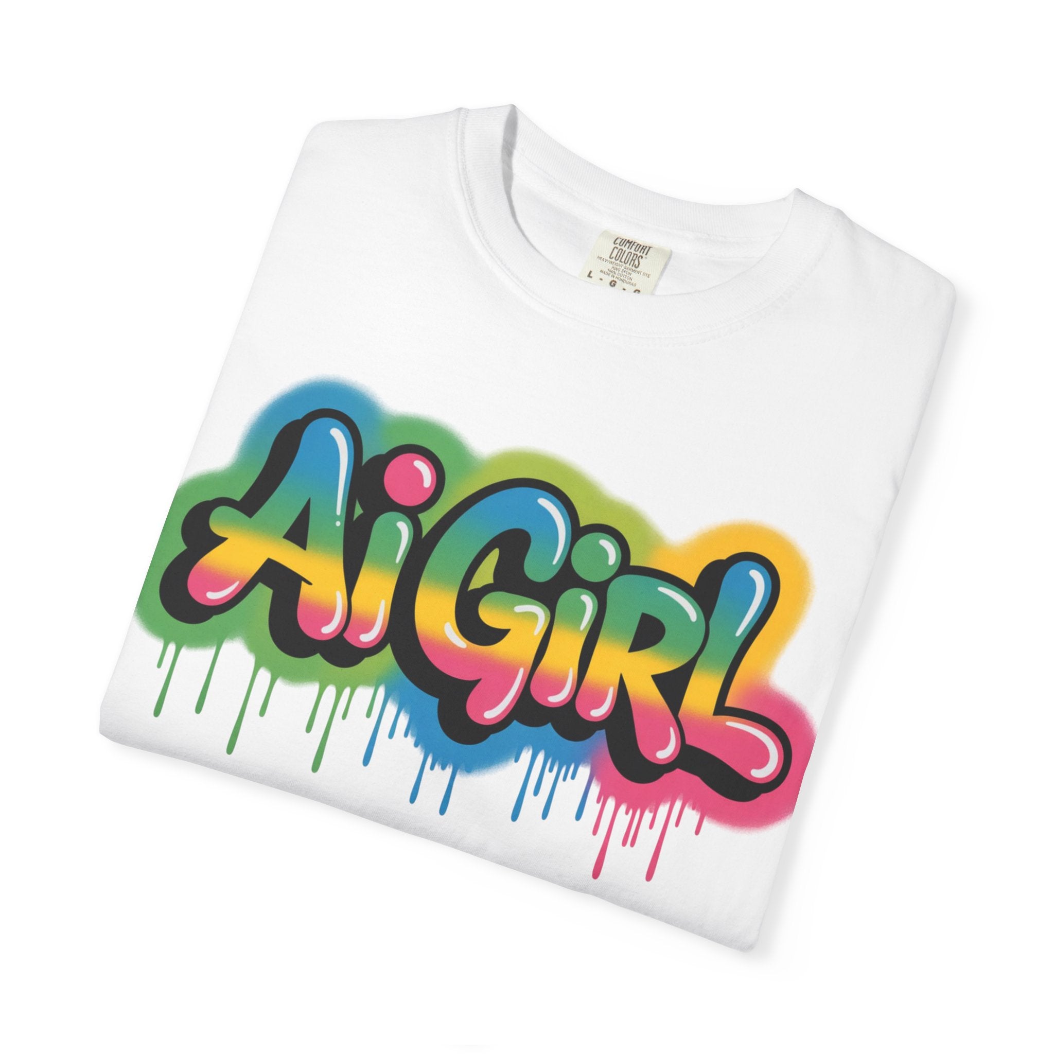 Ai Girl  "Graffiti Glow " Unisex Heavy Blend Garment-Dyed T-shirt