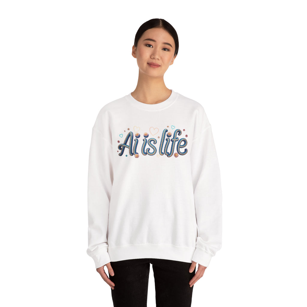 AI is LIFE " TWISTED BEAUTY " Retro Script Graphic Pullover for Artists Sweatshirt