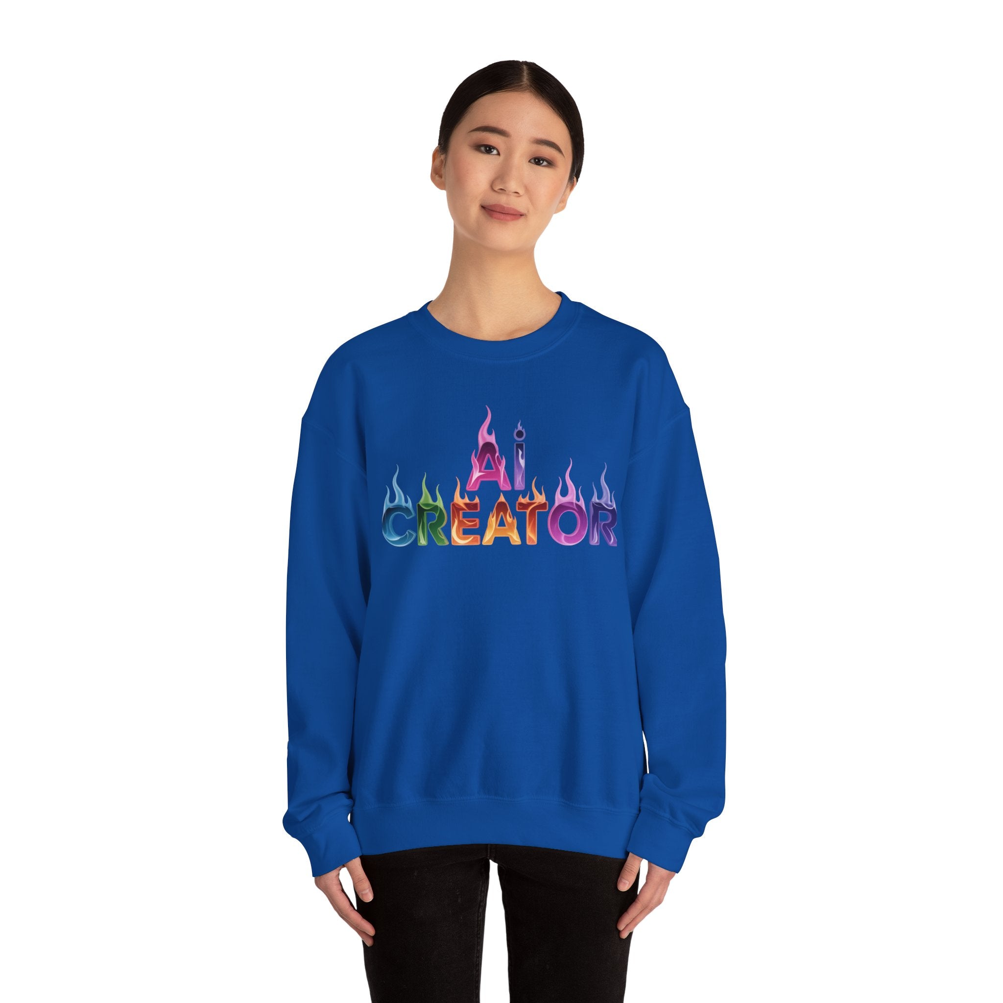 AI CREATOR  "Fire in the Code" Unisex Heavy Blend™ Crewneck Sweatshirt
