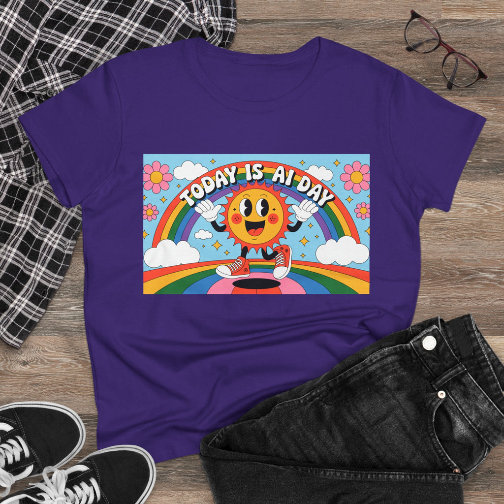 Today Is AI Day  "Sunshine Circuit" Women's Midweight Cotton Tee