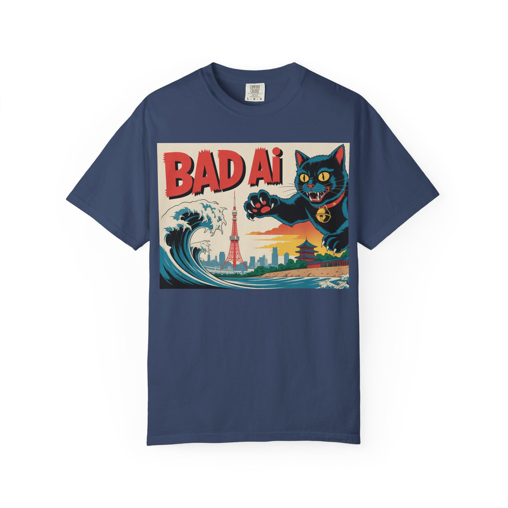 BAD AI  " Kaiju Kitty "  Unisex Garment-Dyed T-shirt