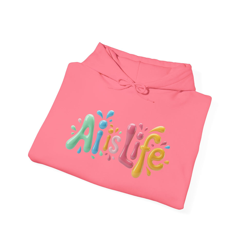 AI IS LIFE “Colorful Circuit Pop” Unisex Heavy Blend™ Hooded Sweatshirt