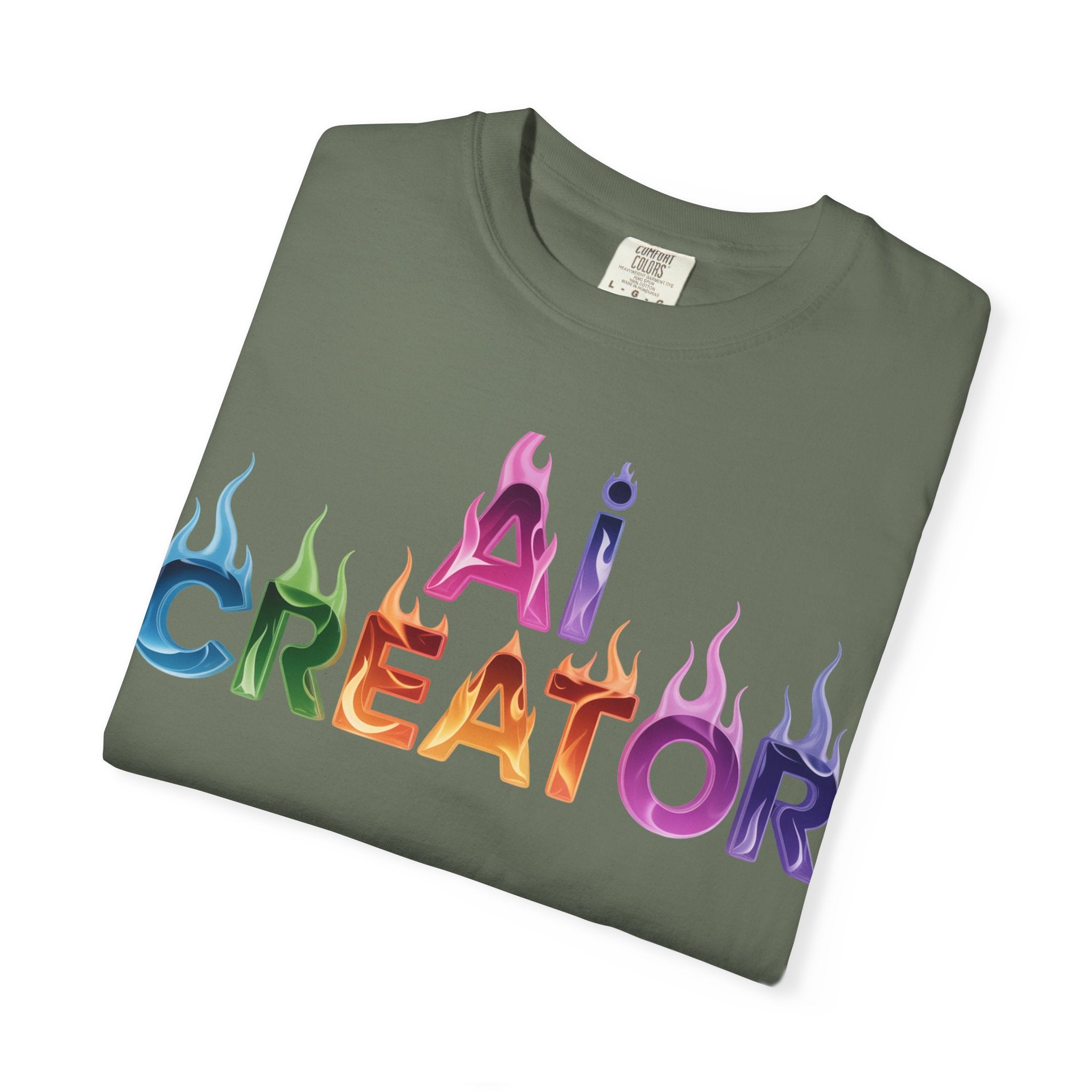 AI CREATOR  "Fire in the Code" Unisex Garment-Dyed T-shirt