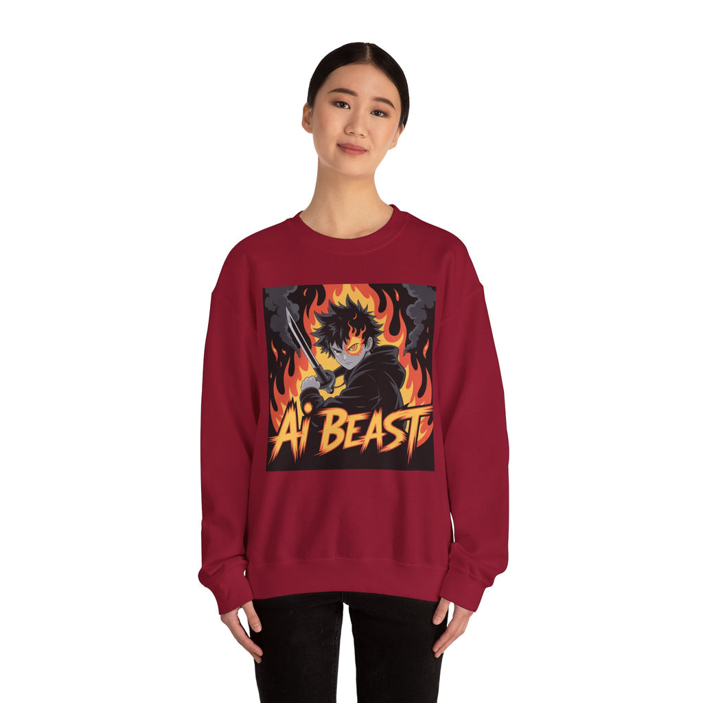 AI BEAST  "Warrior.exe"  Unisex Heavy Blend™ Crewneck Sweatshirt