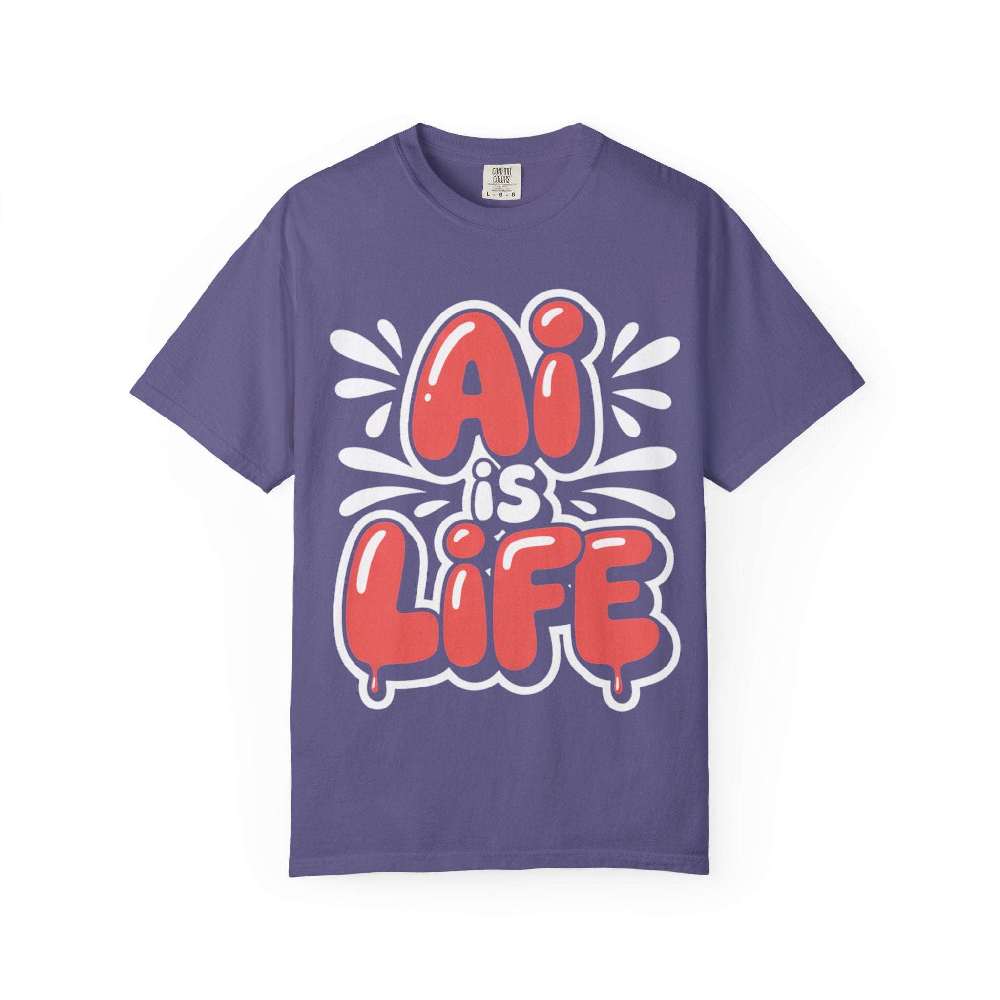AI IS LIFE  " Neural Pop " Unisex Garment-Dyed T-shirt