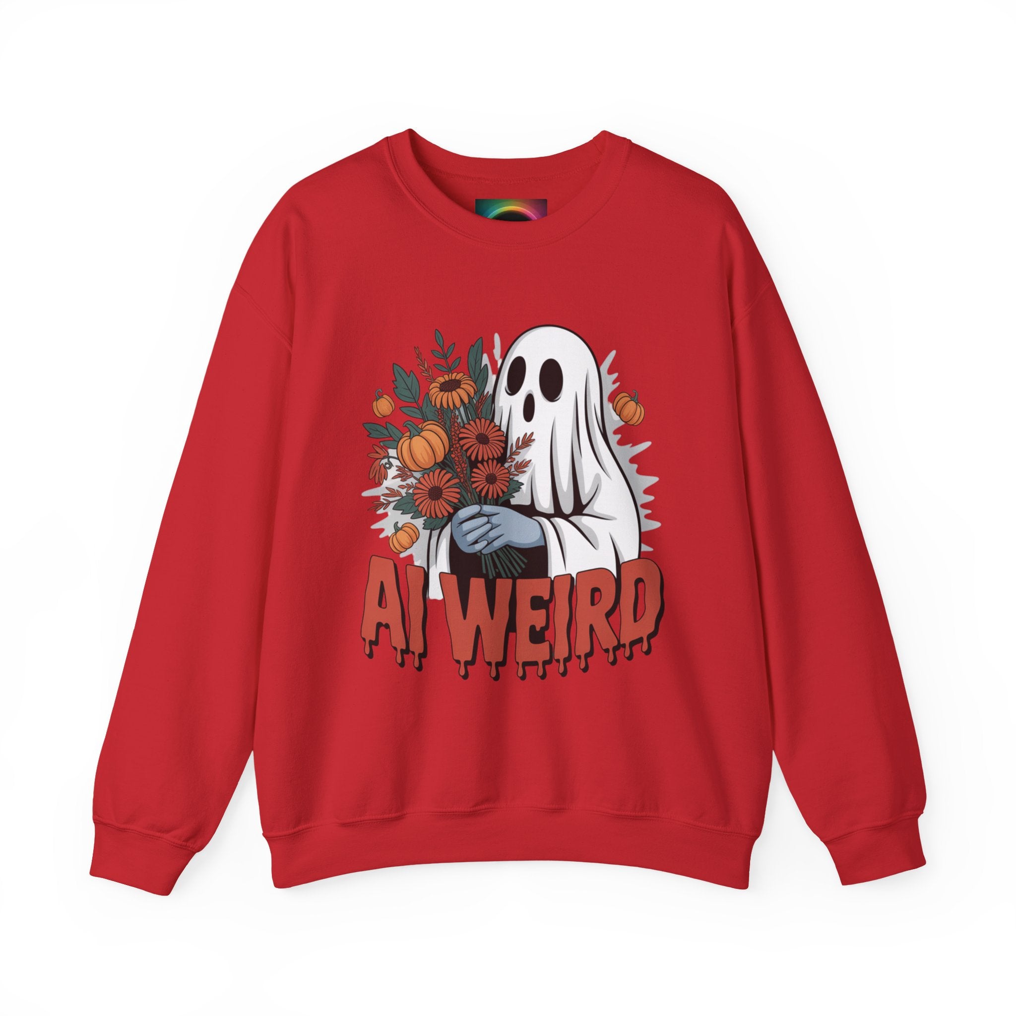 AI Weird "Glitch Garden  Ghost" Unisex Garment-Dyed Sweatshirt