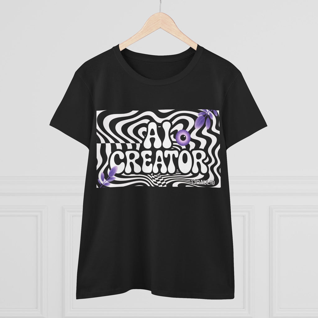 AI Creator  "Optic Loop" Women's Midweight Cotton Tee