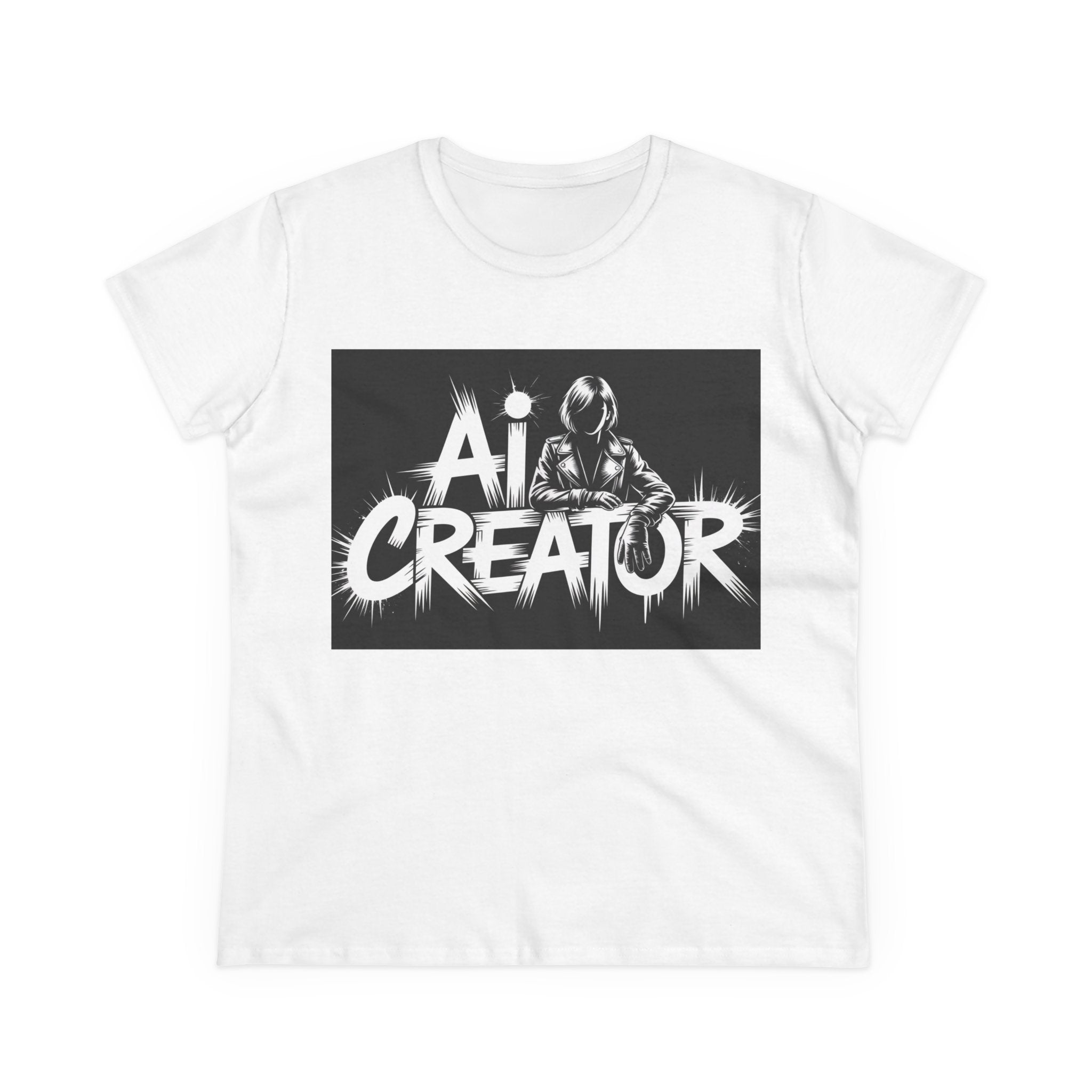 AI Creator  "Digital Rebel" Women's Midweight Cotton Tee