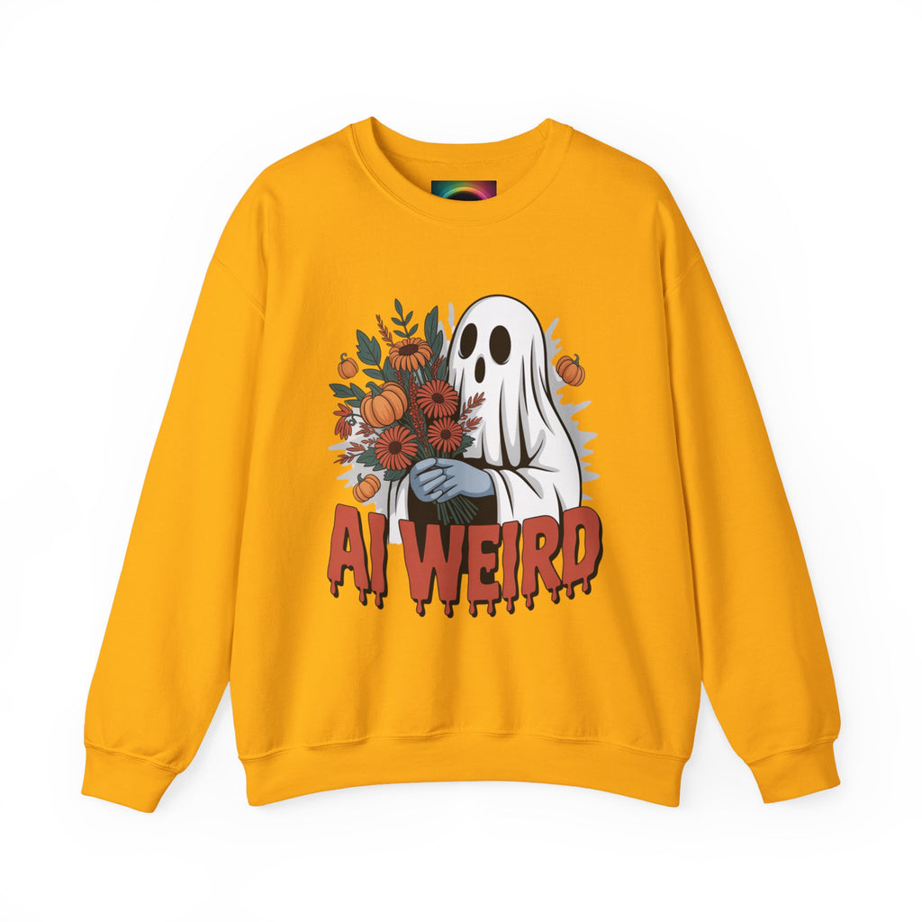 AI Weird "Glitch Garden  Ghost" Unisex Garment-Dyed Sweatshirt