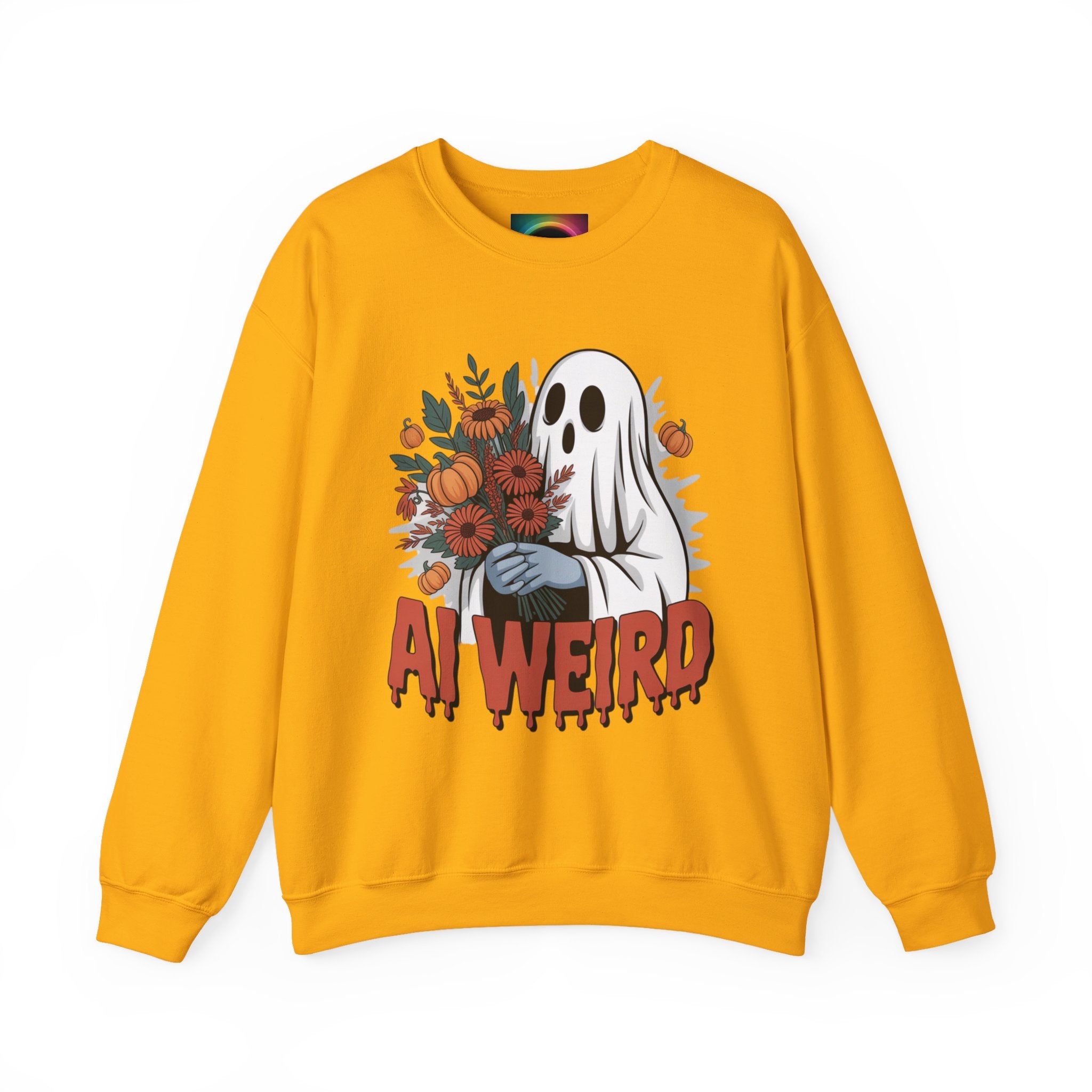 AI Weird "Glitch Garden  Ghost" Unisex Garment-Dyed Sweatshirt