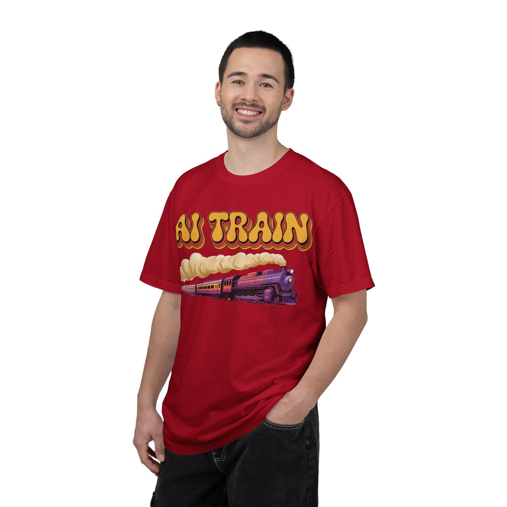 AI TRAIN  "Quantum Rail System" Unisex Garment-Dyed T-shirt