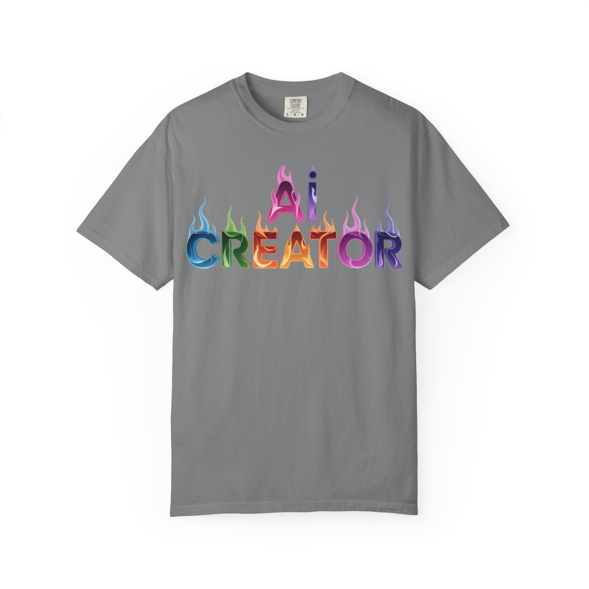 AI CREATOR  "Fire in the Code" Unisex Garment-Dyed T-shirt