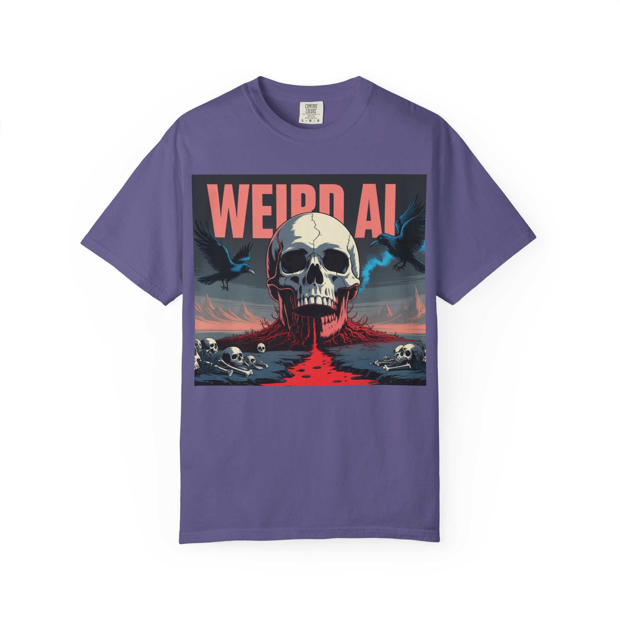 Weird AI  "Skeleton Volcano Edition”  Unisex Garment-Dyed T-shirt