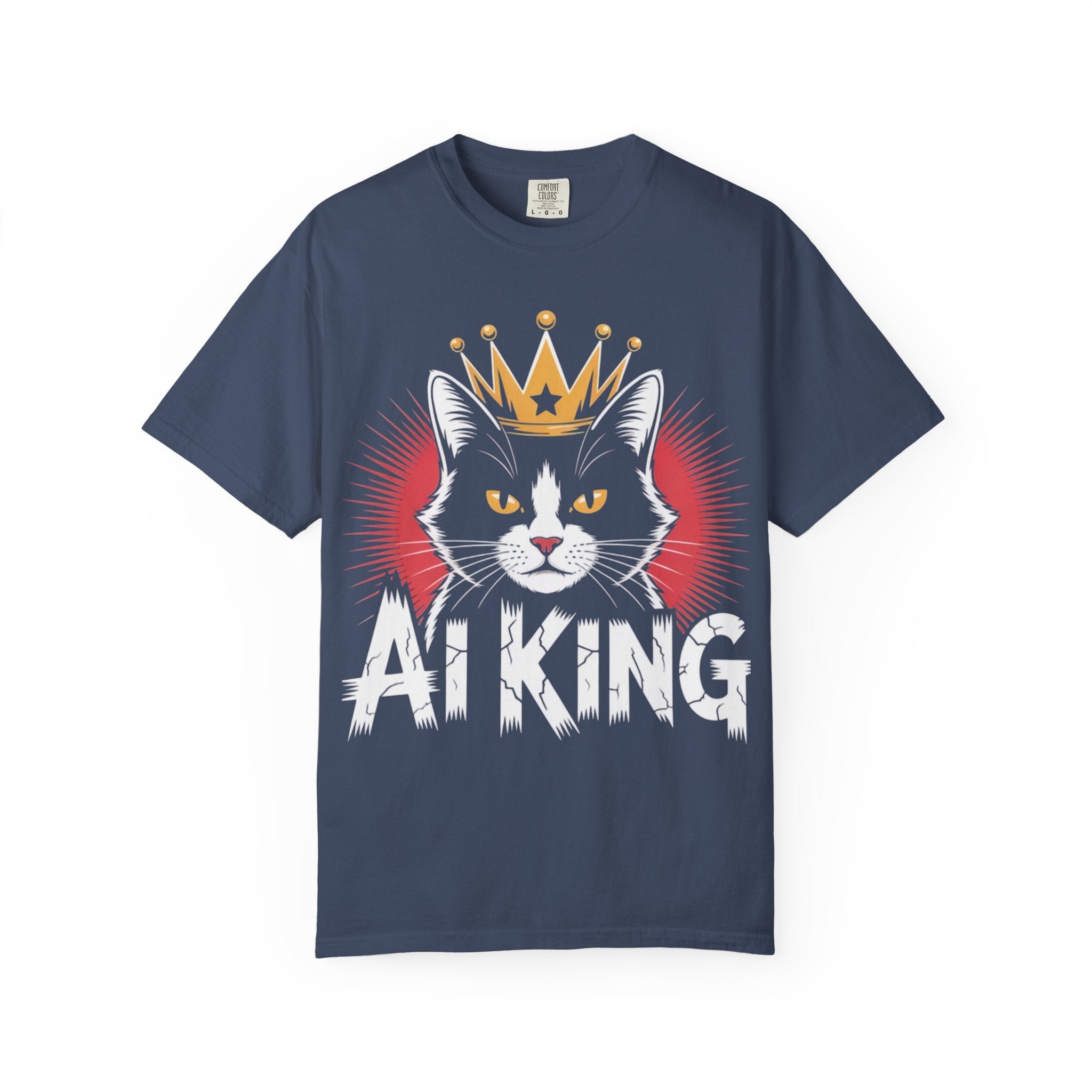 AI king ""Glitch Monarch"" Garment-Dyed T-shirt (Men)