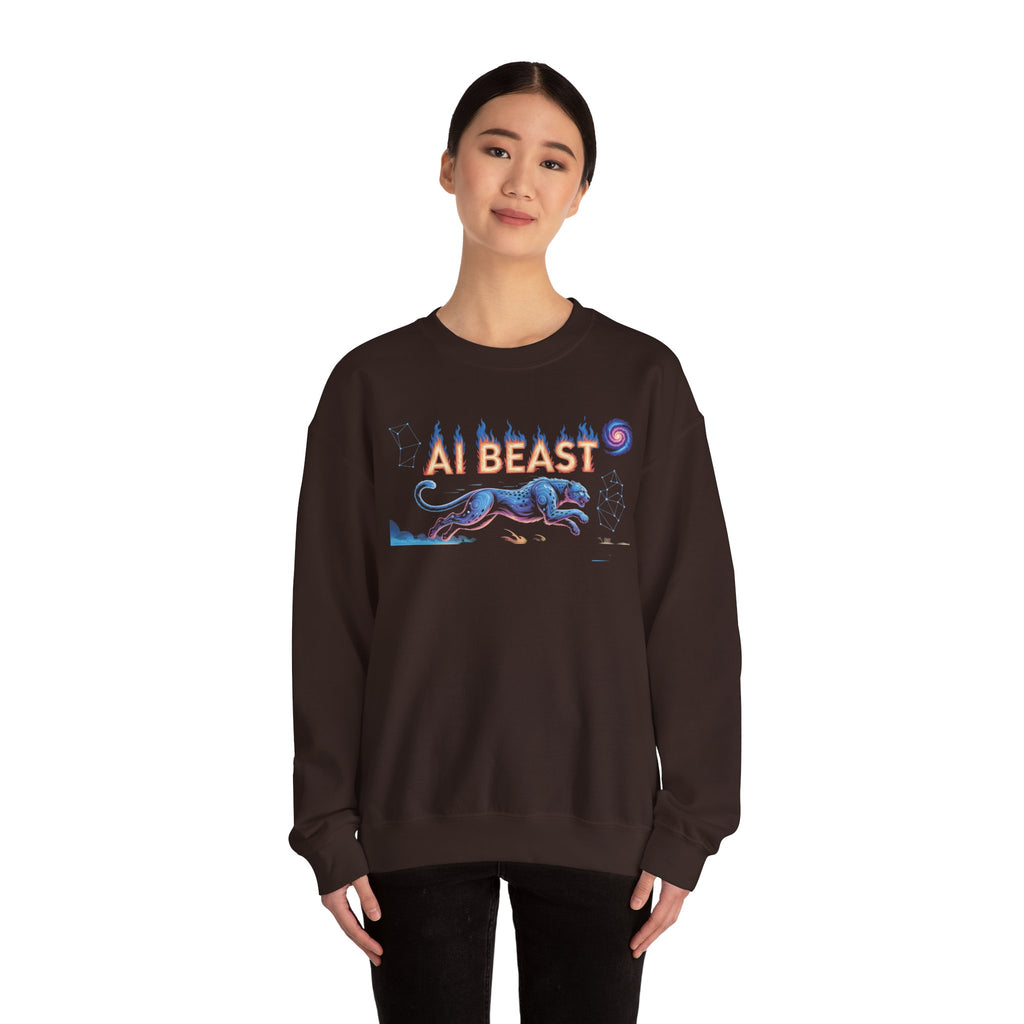 AI BEAST “Digital Predator” Unisex Heavy Blend™ Crewneck Sweatshirt