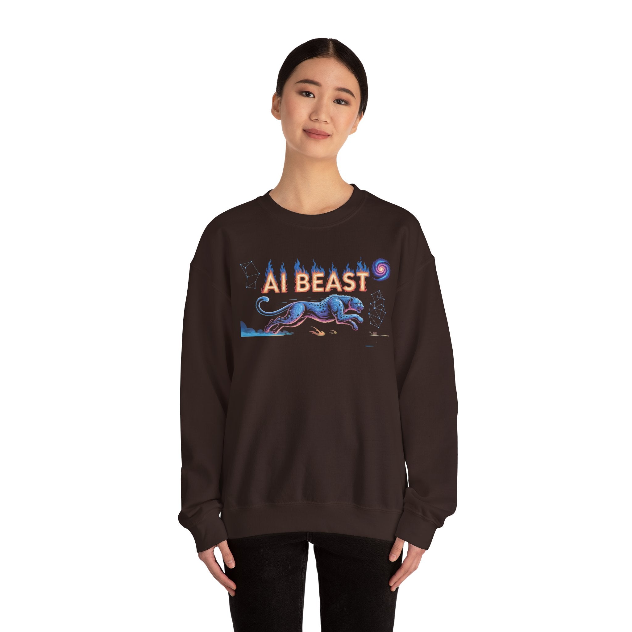 AI BEAST “Digital Predator” Unisex Heavy Blend™ Crewneck Sweatshirt